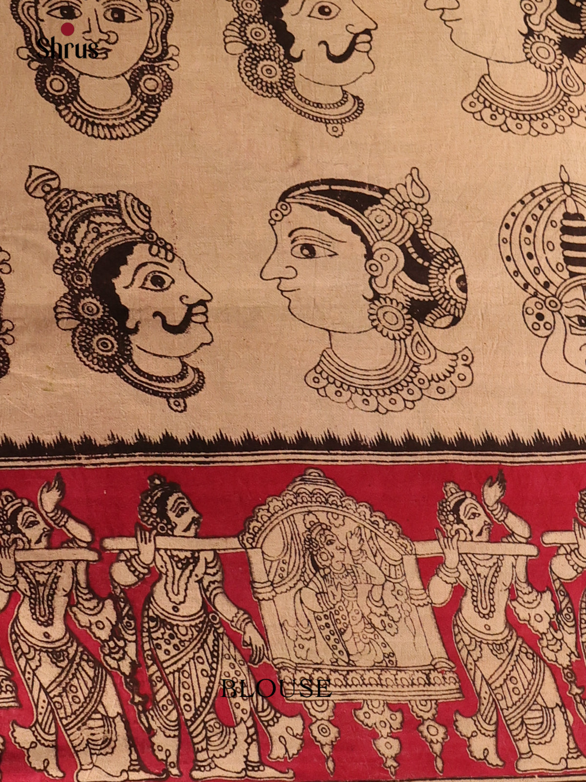 Green & Majenta - kalamkari-cotton Saree - Shop on Shrus.com