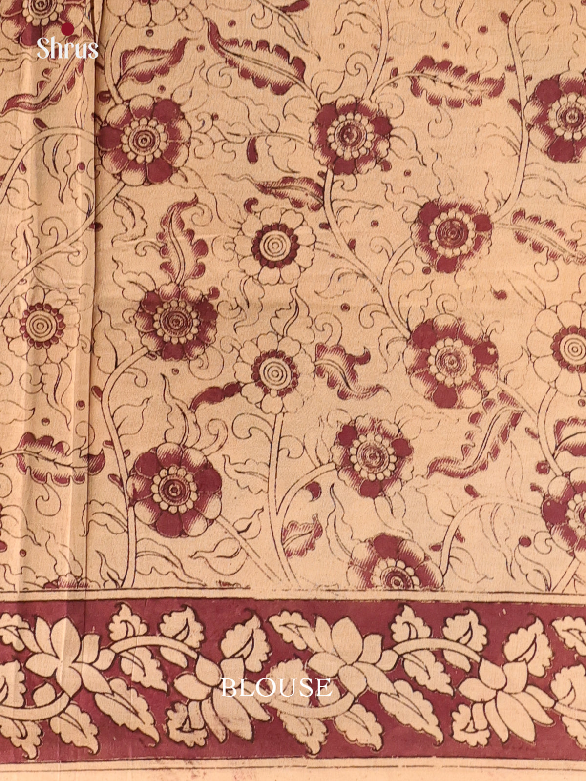 Beige & Brown- kalamkari-cotton Saree - Shop on Shrus.com