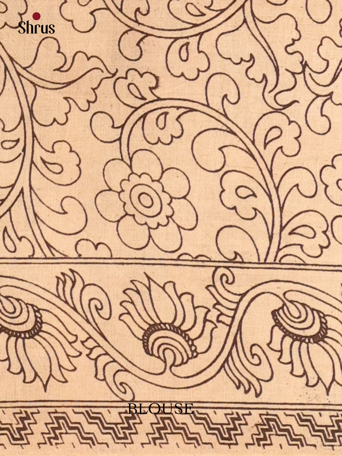 Brown & Beige - kalamkari-cotton Saree - Shop on Shrus.com