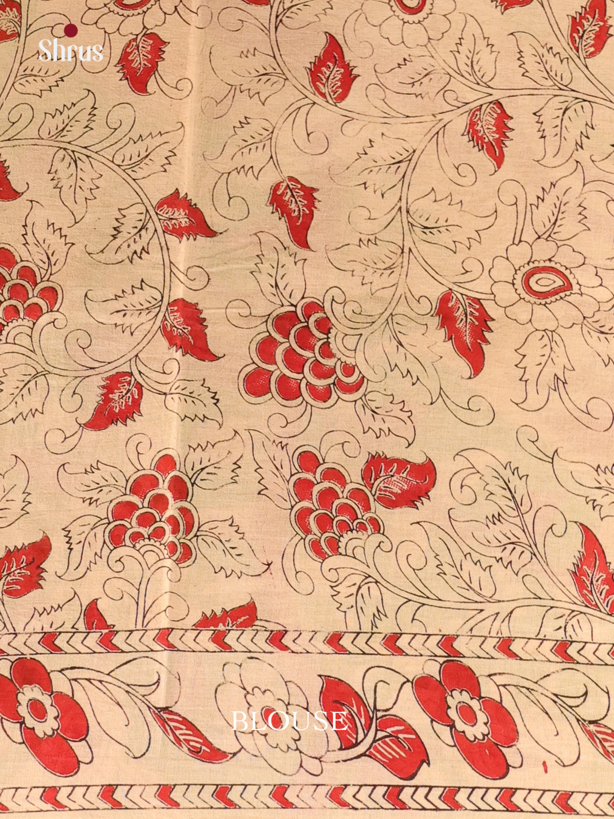 Green & Beige - kalamkari-cotton Saree - Shop on Shrus.com