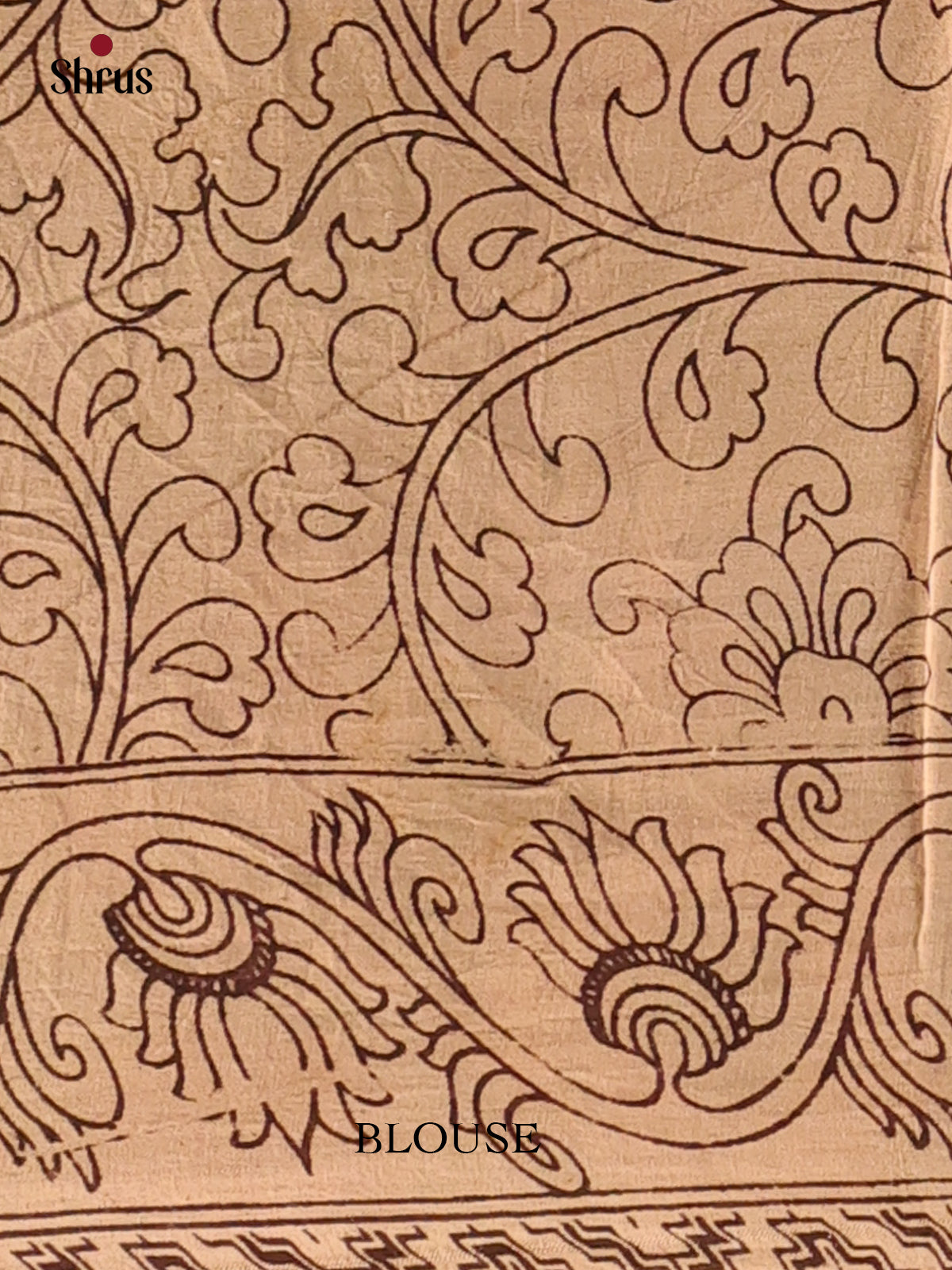 Green & Beige - kalamkari-cotton Saree - Shop on Shrus.com