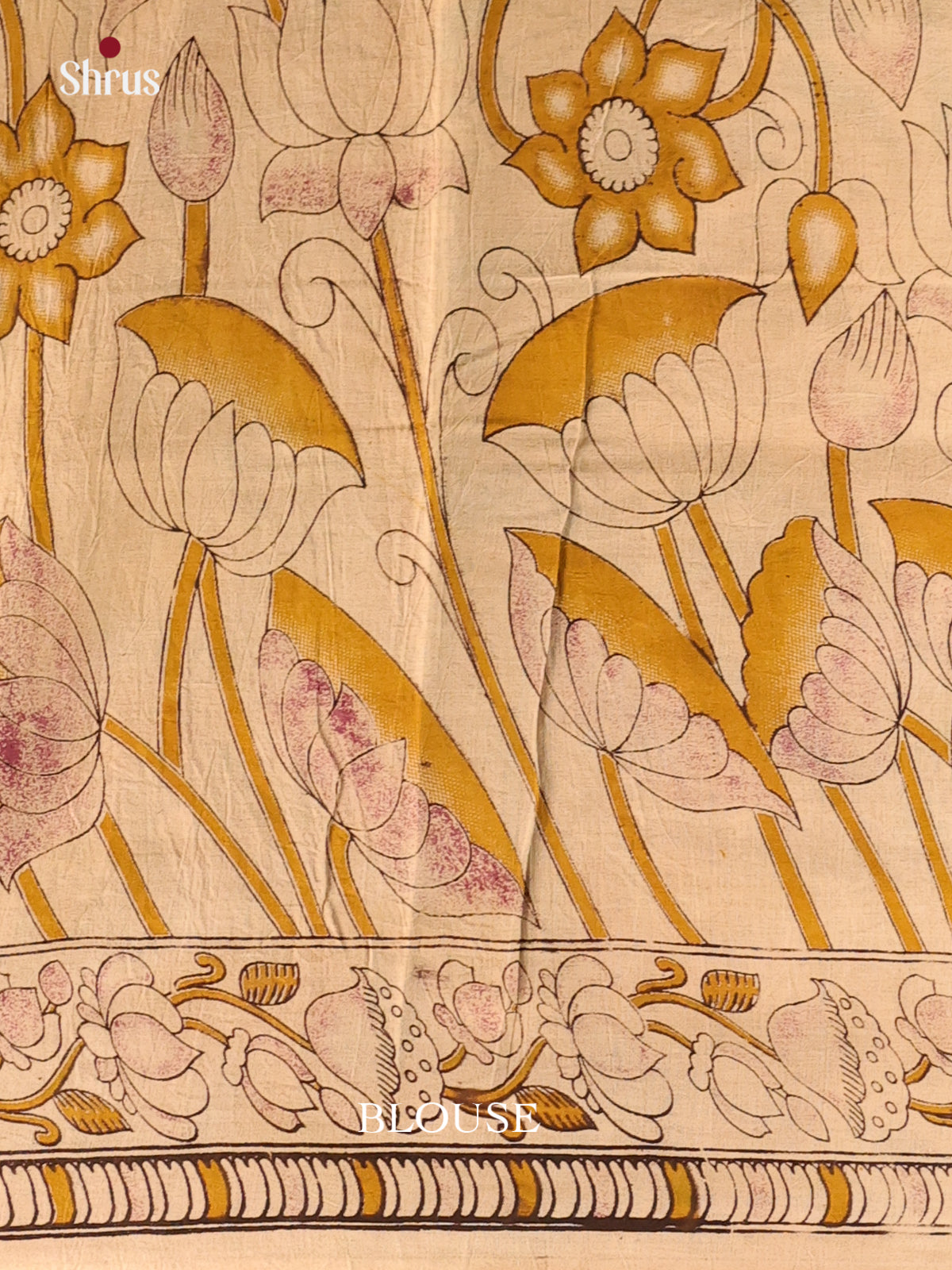Green & Mustard - kalamkari-cotton Saree - Shop on Shrus.com