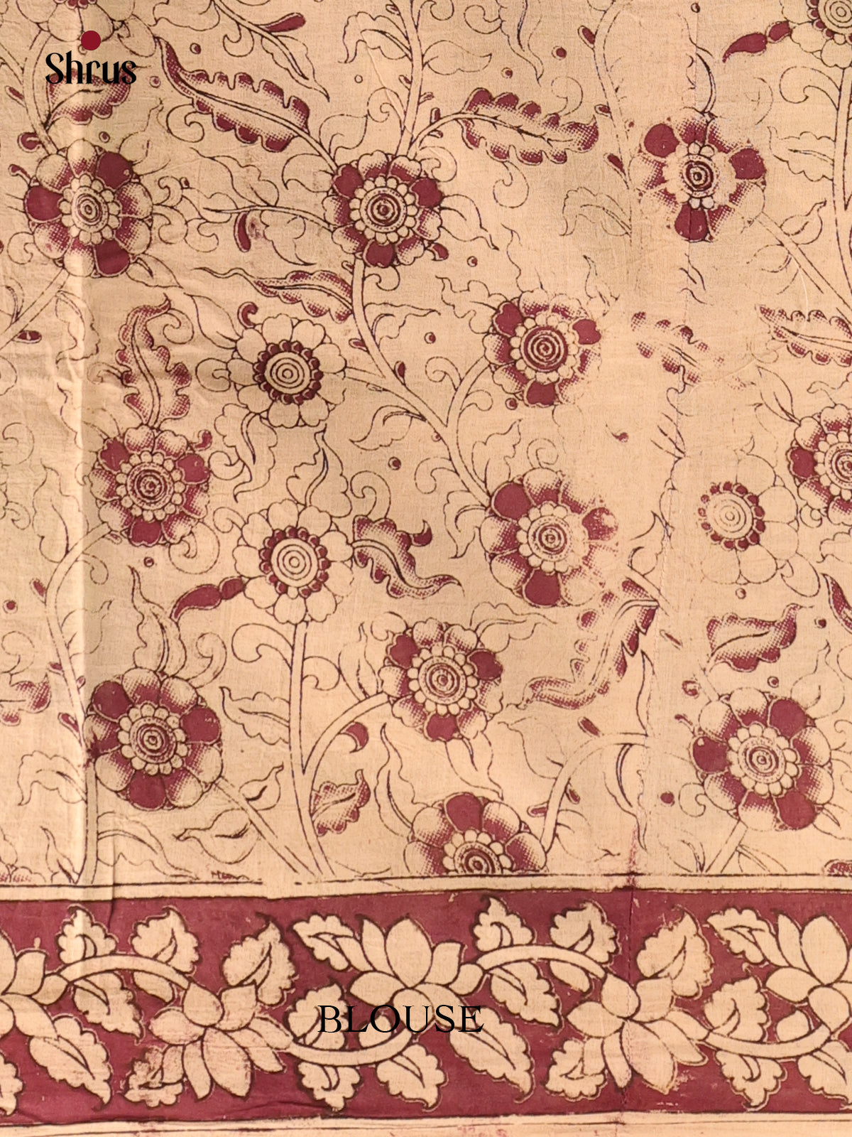 Green & Beige- kalamkari-cotton Saree - Shop on Shrus.com
