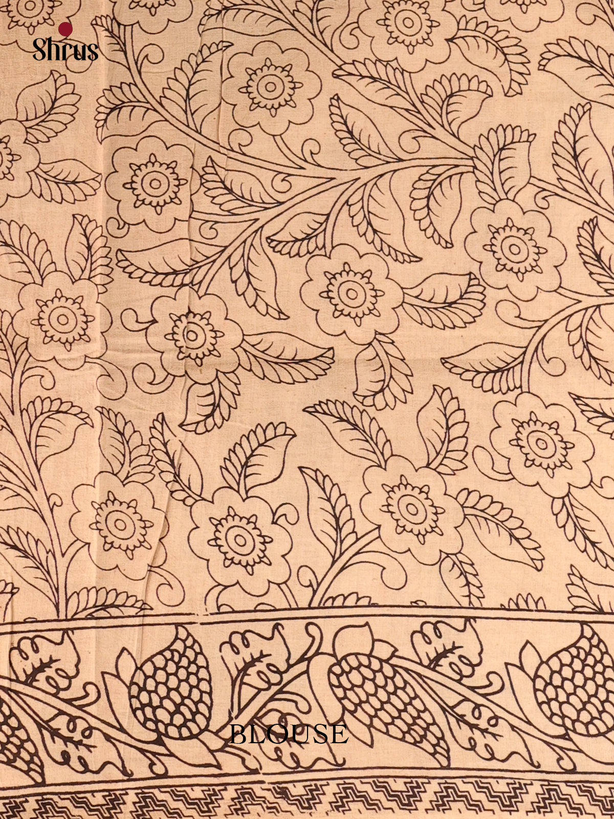 Red & Black - kalamkari-cotton Saree - Shop on Shrus.com