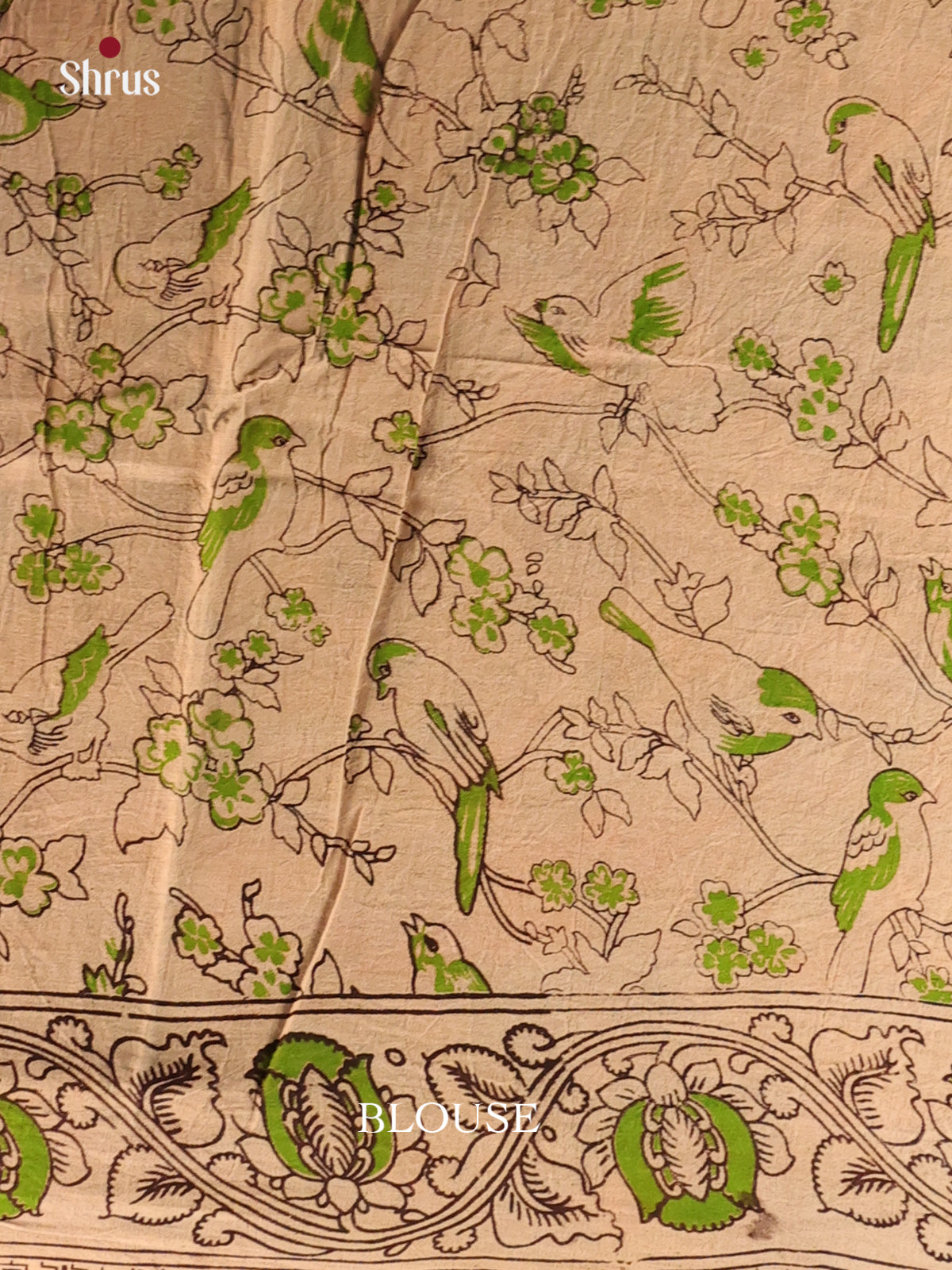 Beige & Brown- kalamkari-cotton Saree - Shop on Shrus.com