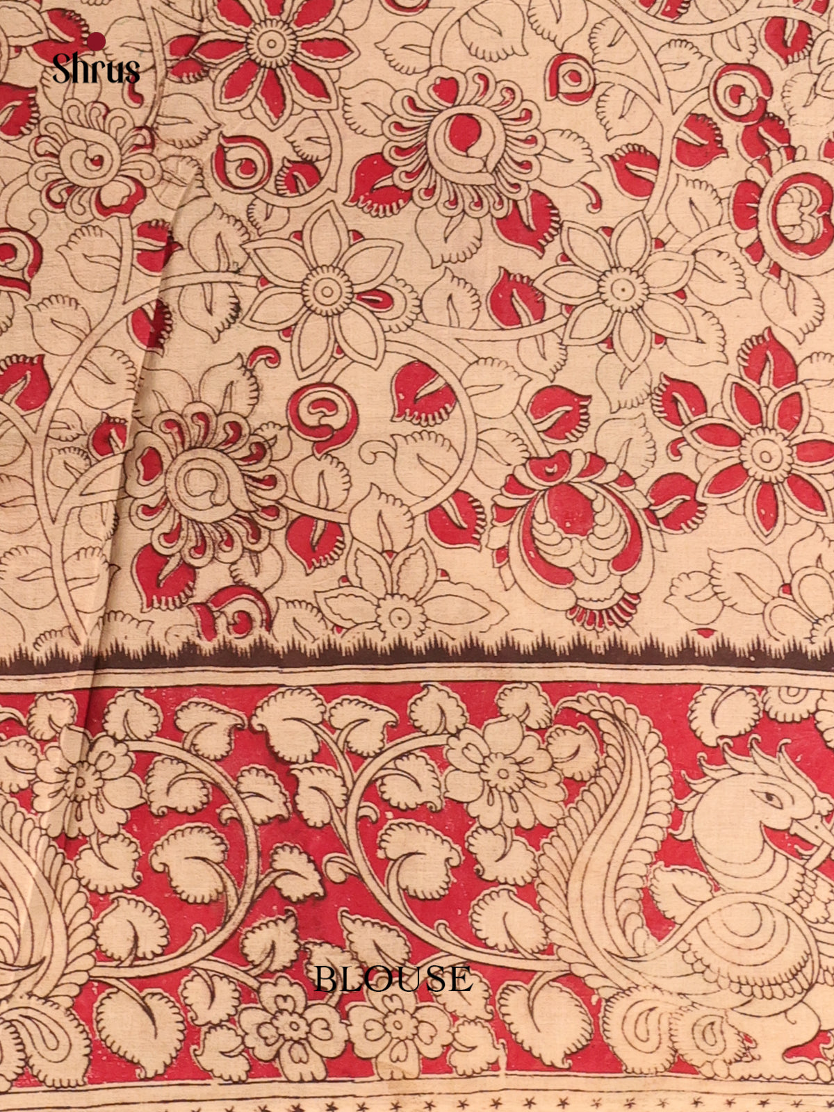 Green & Maroon- kalamkari-cotton Saree - Shop on Shrus.com