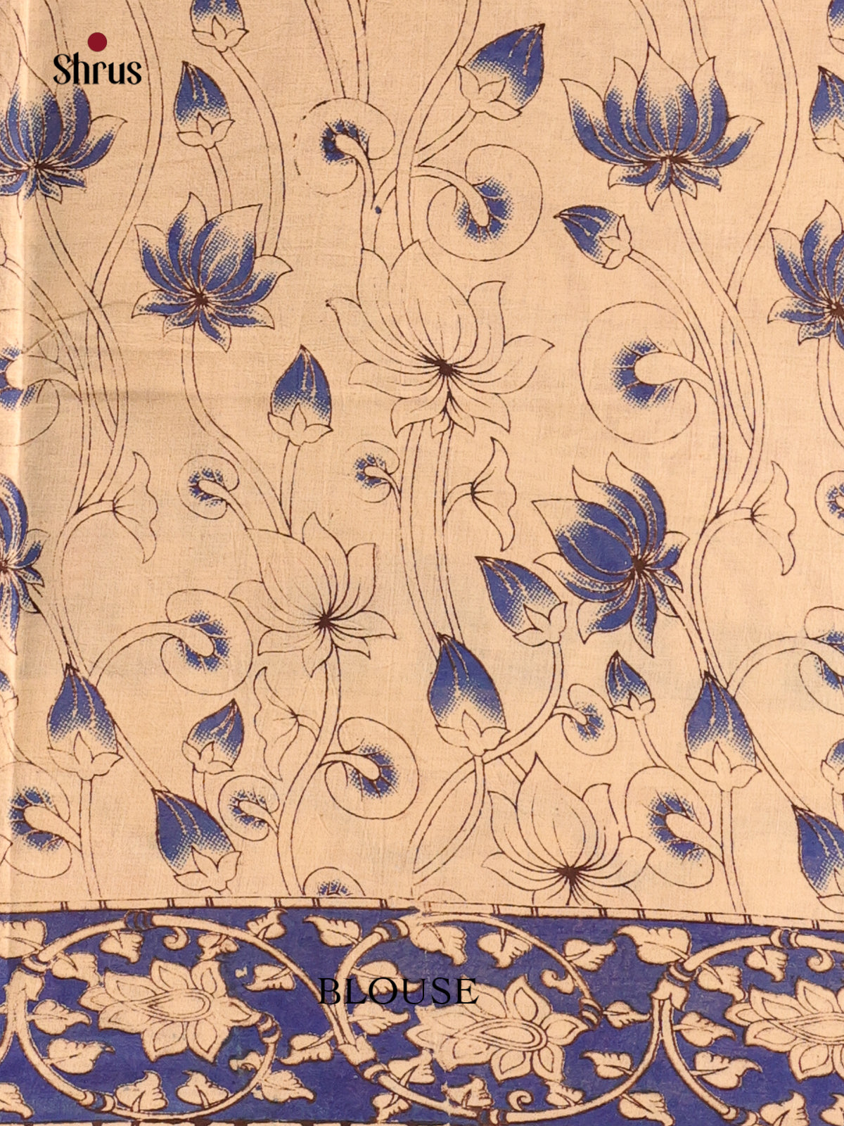 Red & Blue - kalamkari-cotton Saree - Shop on Shrus.com