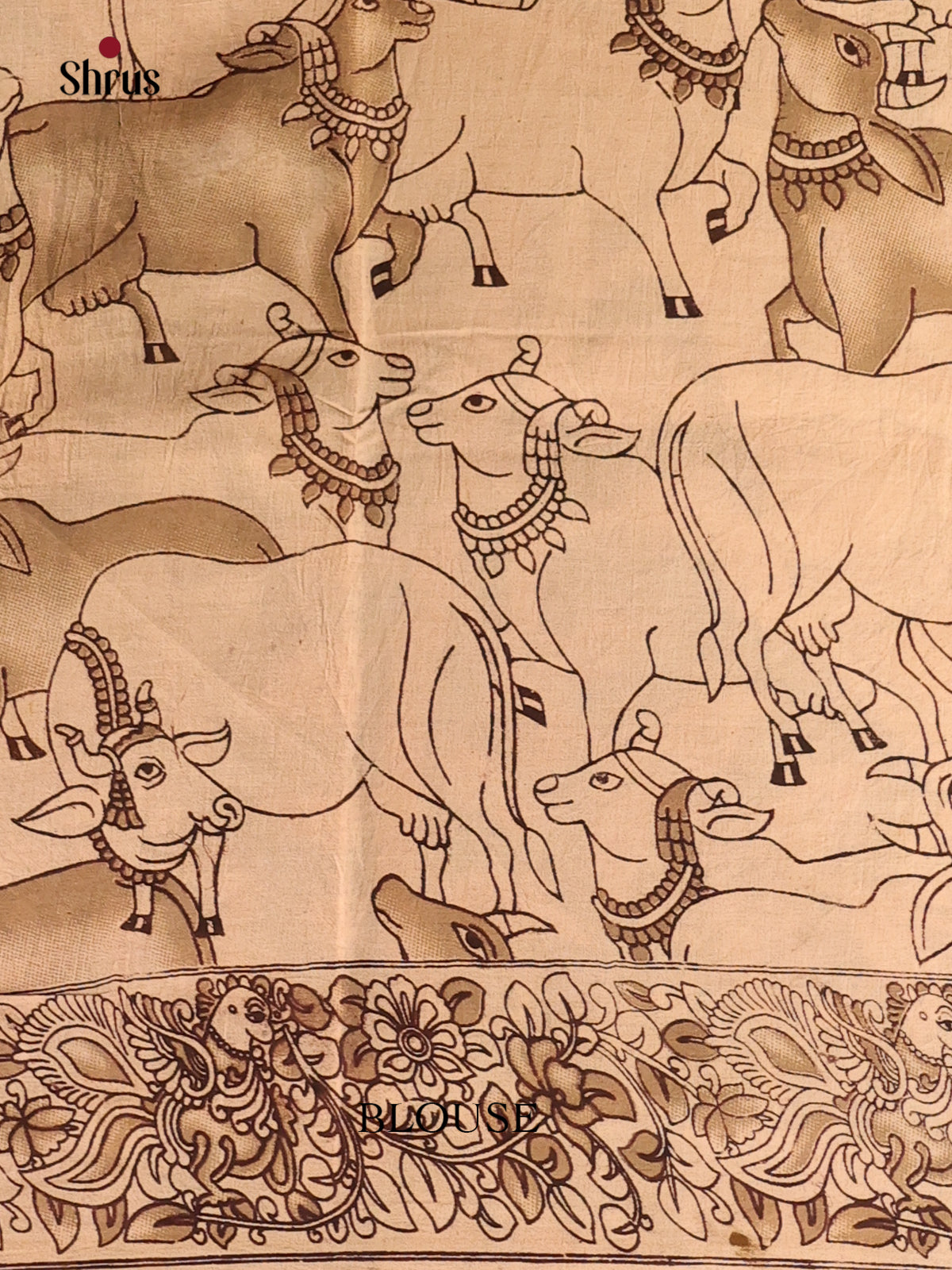 Maroon & Green - kalamkari-cotton Saree - Shop on Shrus.com