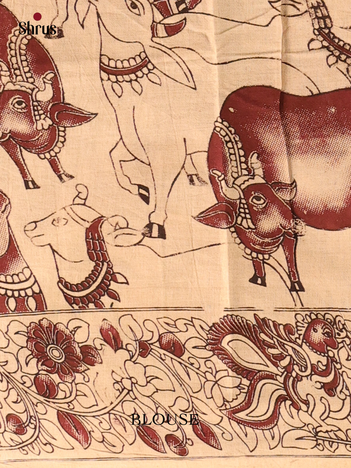 Green & Brown - kalamkari-cotton Saree - Shop on Shrus.com