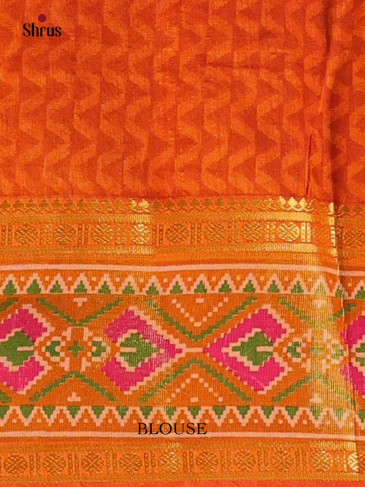 Pink & Orange - Semi Patola Saree - Shop on Shrus.com