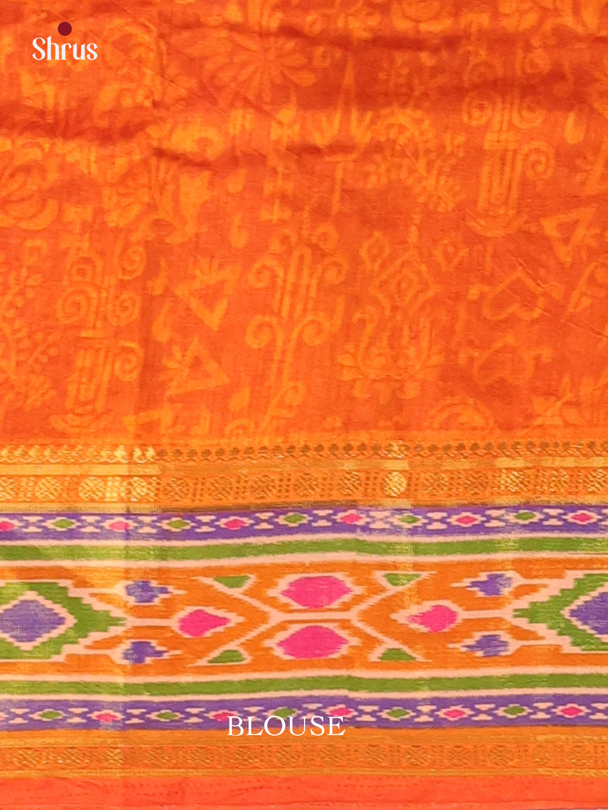 Pink & Orange - Semi Patola Saree - Shop on Shrus.com