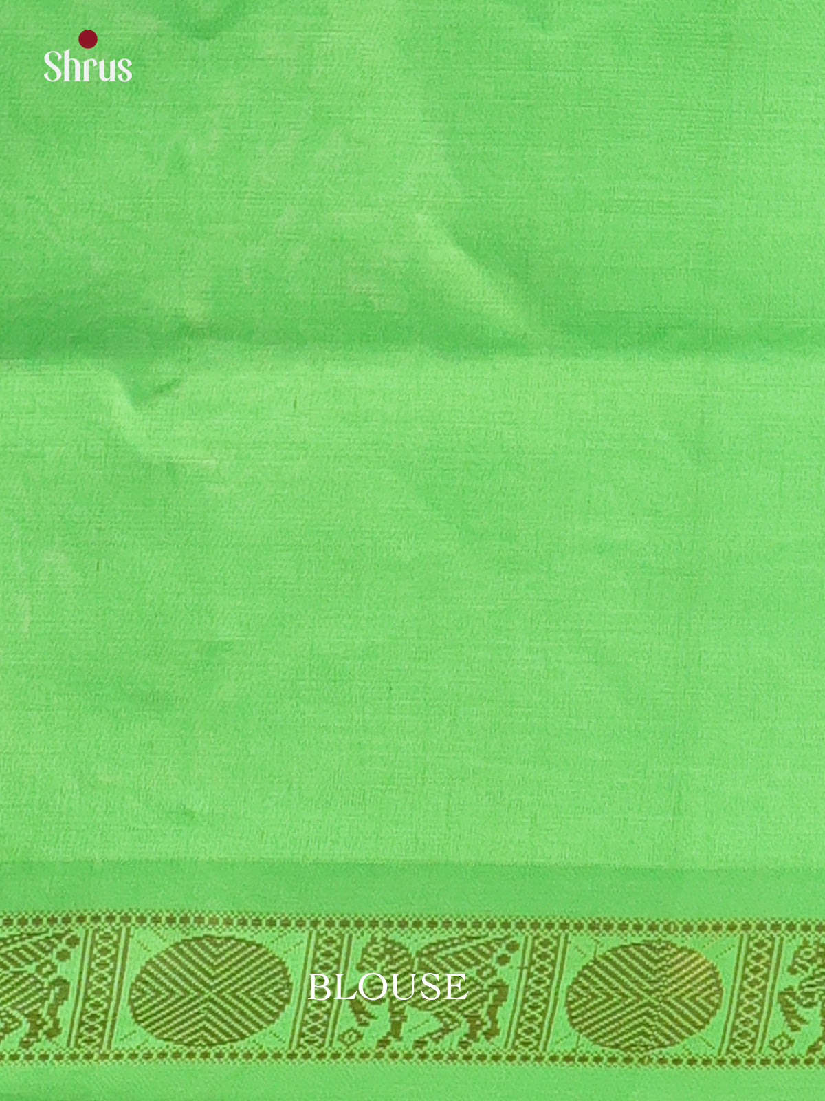 Green & Lite Green - Silkcotton-halfpure Saree - Shop on Shrus.com