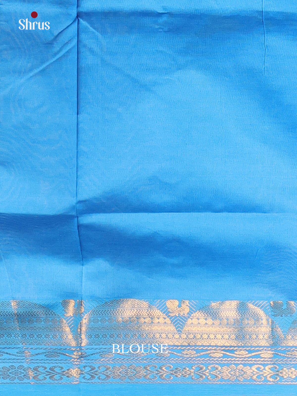 Brown & Blue - Silkcotton-halfpure Saree - Shop on Shrus.com