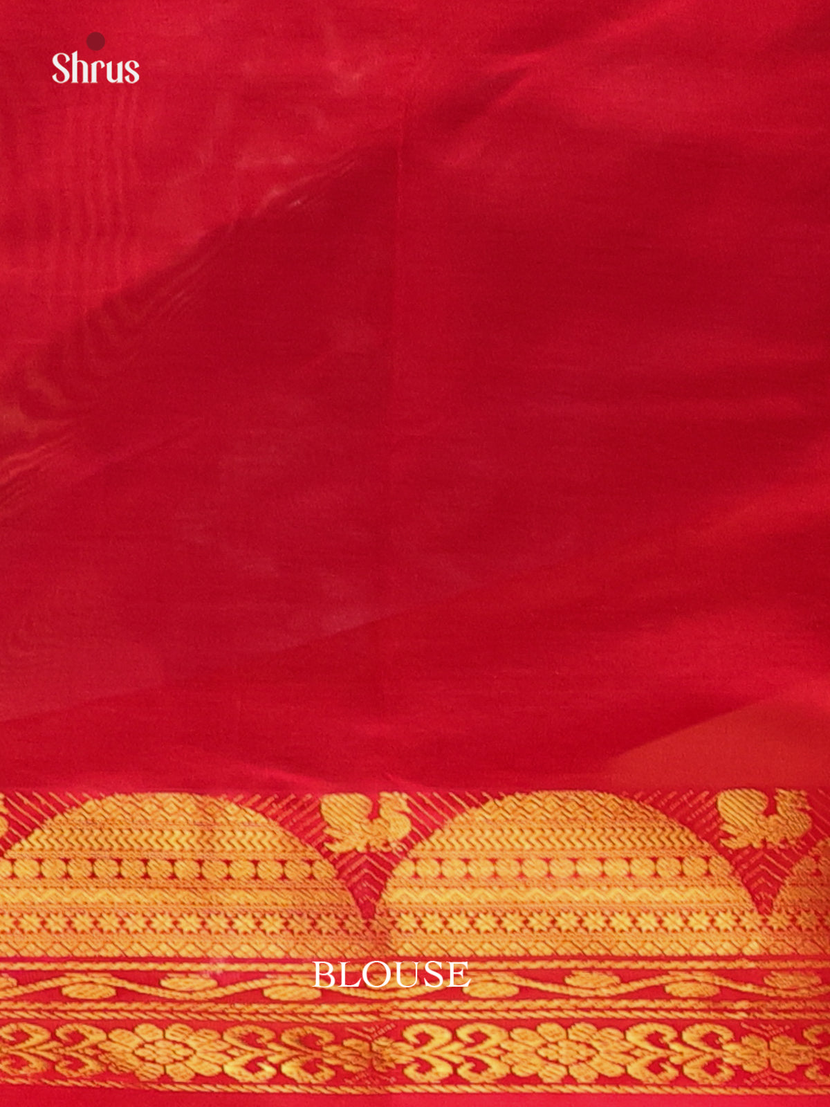 Blue & Red - Silkcotton-halfpure Saree - Shop on Shrus.com