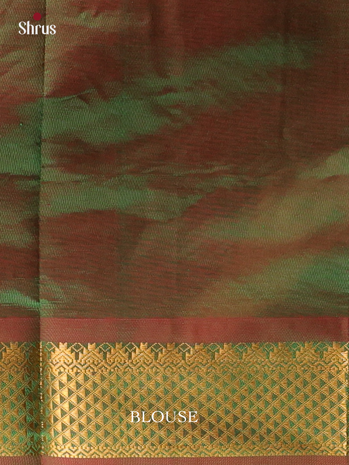 Reddish Pink & Green - Silkcotton-halfpure Saree - Shop on Shrus.com