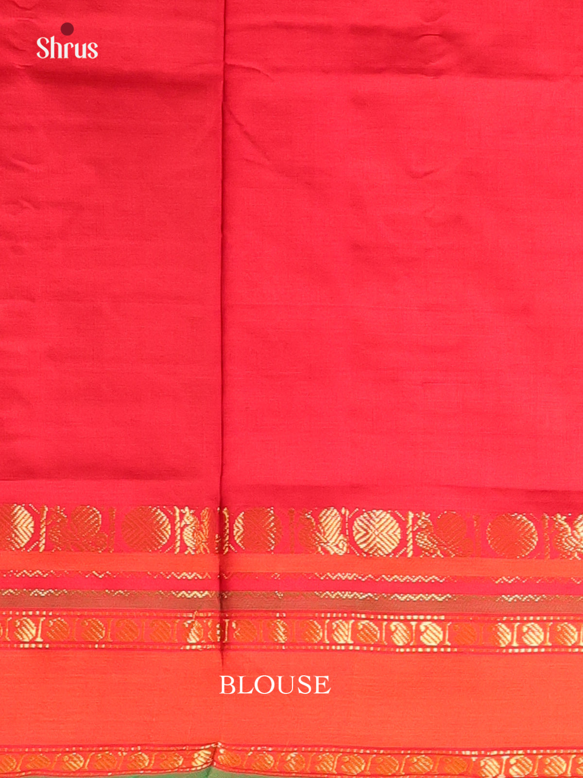 Green & Red - Silkcotton-halfpure Saree - Shop on Shrus.com