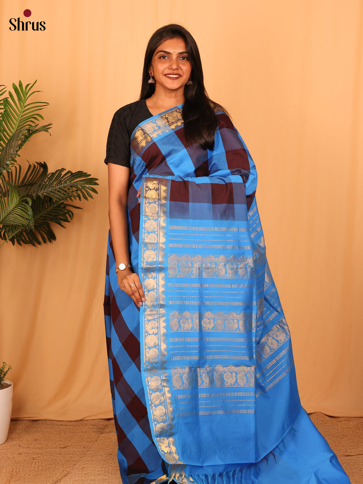 DAS04136 - Silkcotton-halfpure Saree - Shop on Shrus.com