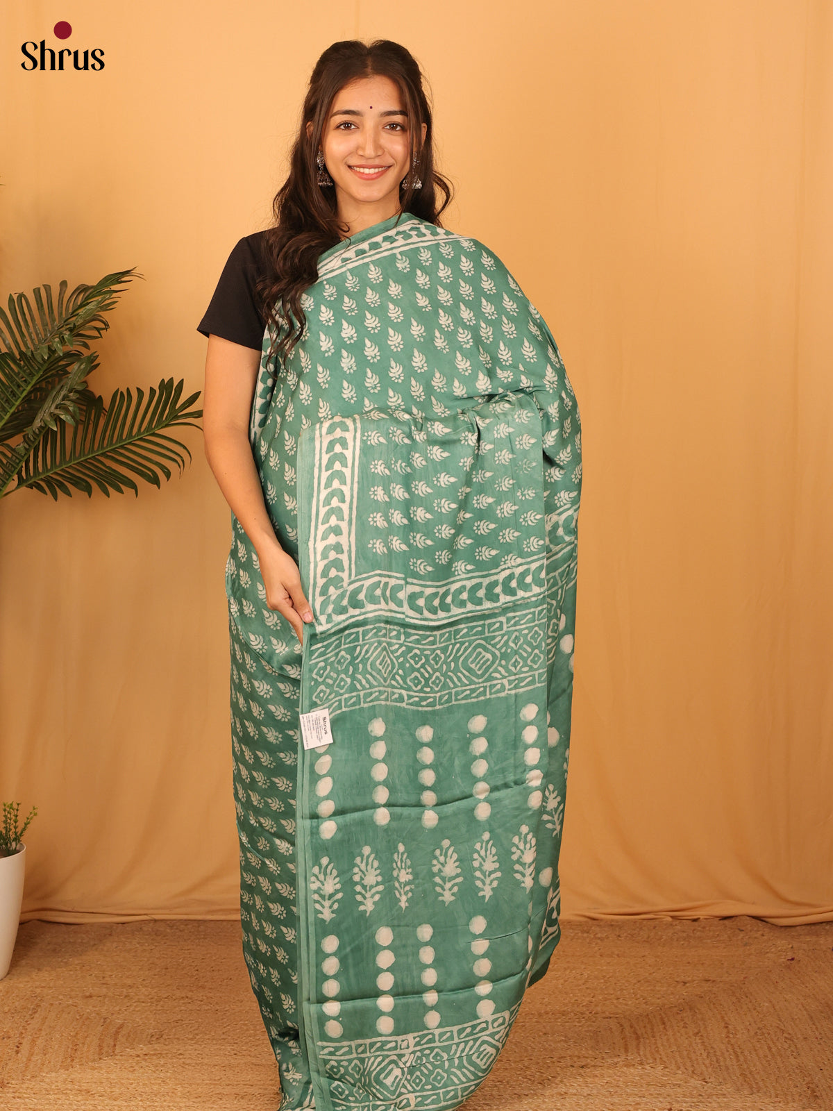 Pastel Green - Modal Silk Saree - Shop on Shrus.com