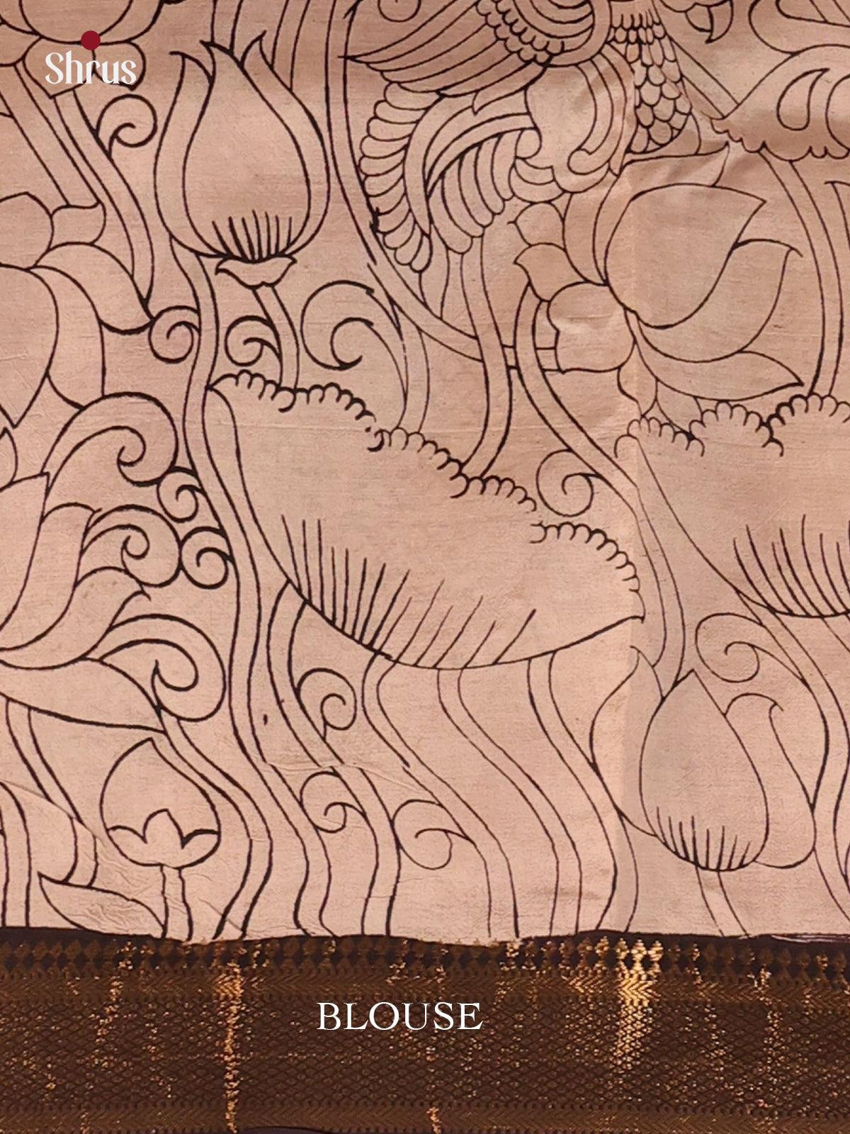 Maroon & Cream - Mangalagiri silkcotton Saree - Shop on Shrus.com