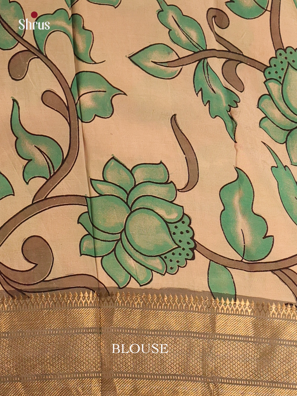 Pink & Brown- Kalamkari Printed Mangalagiri silkcotton Saree - Shop on Shrus.com
