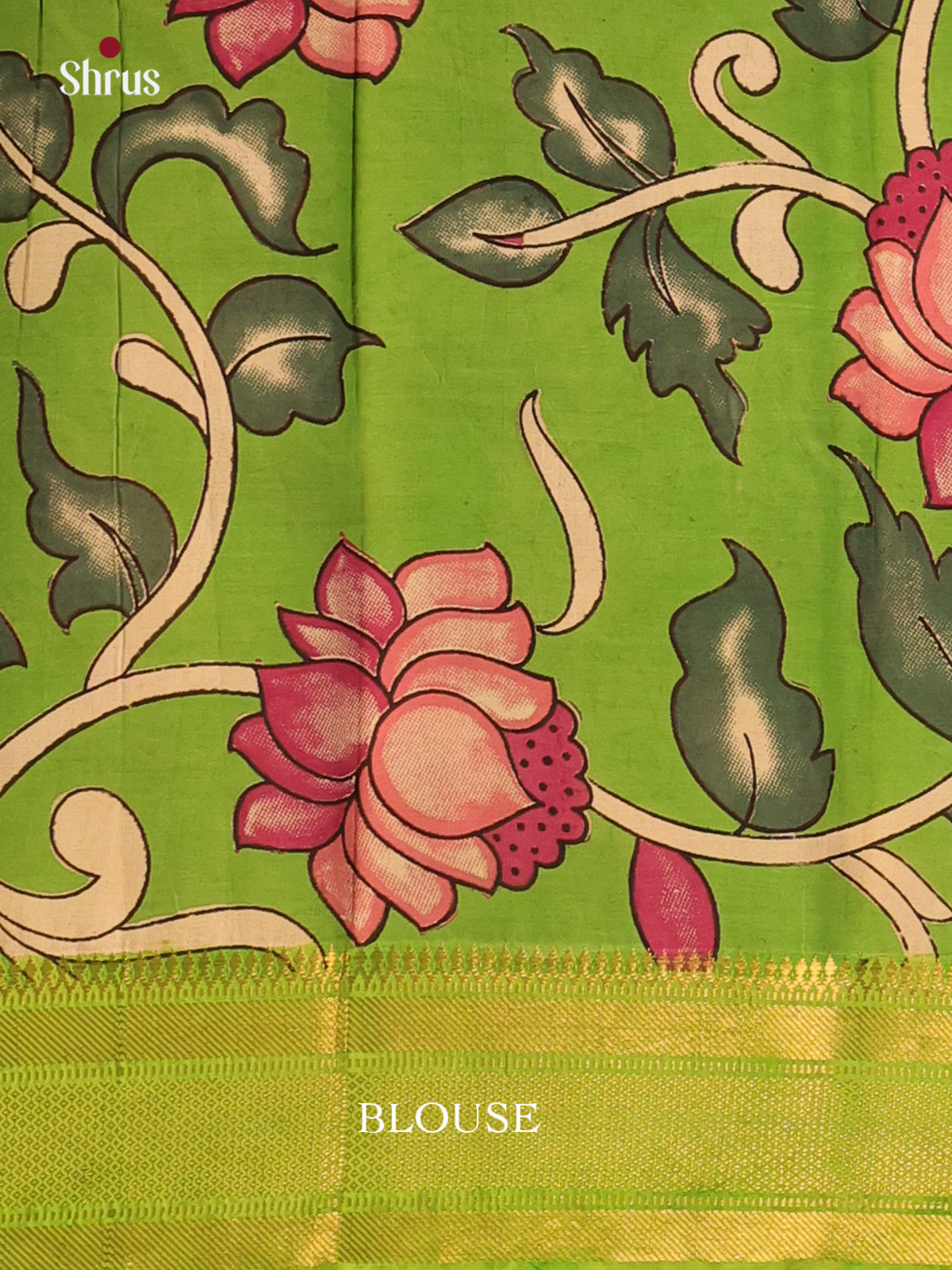 Pastel Yellow & Green- Kalamkari Printed Mangalagiri silkcotton Saree - Shop on Shrus.com