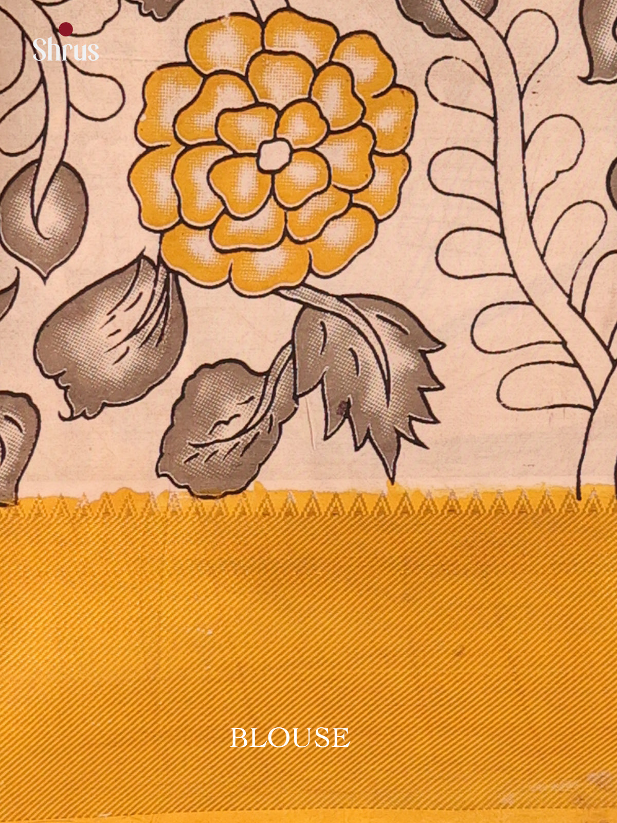 Brown & Yellow- Mangalagiri silkcotton Saree - Shop on Shrus.com
