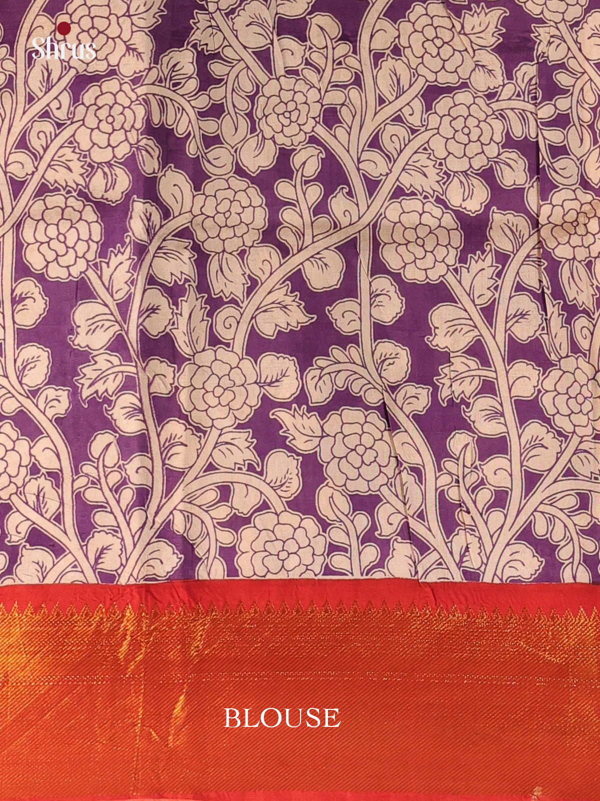 Violet & Red - Mangalagiri silkcotton Saree - Shop on Shrus.com