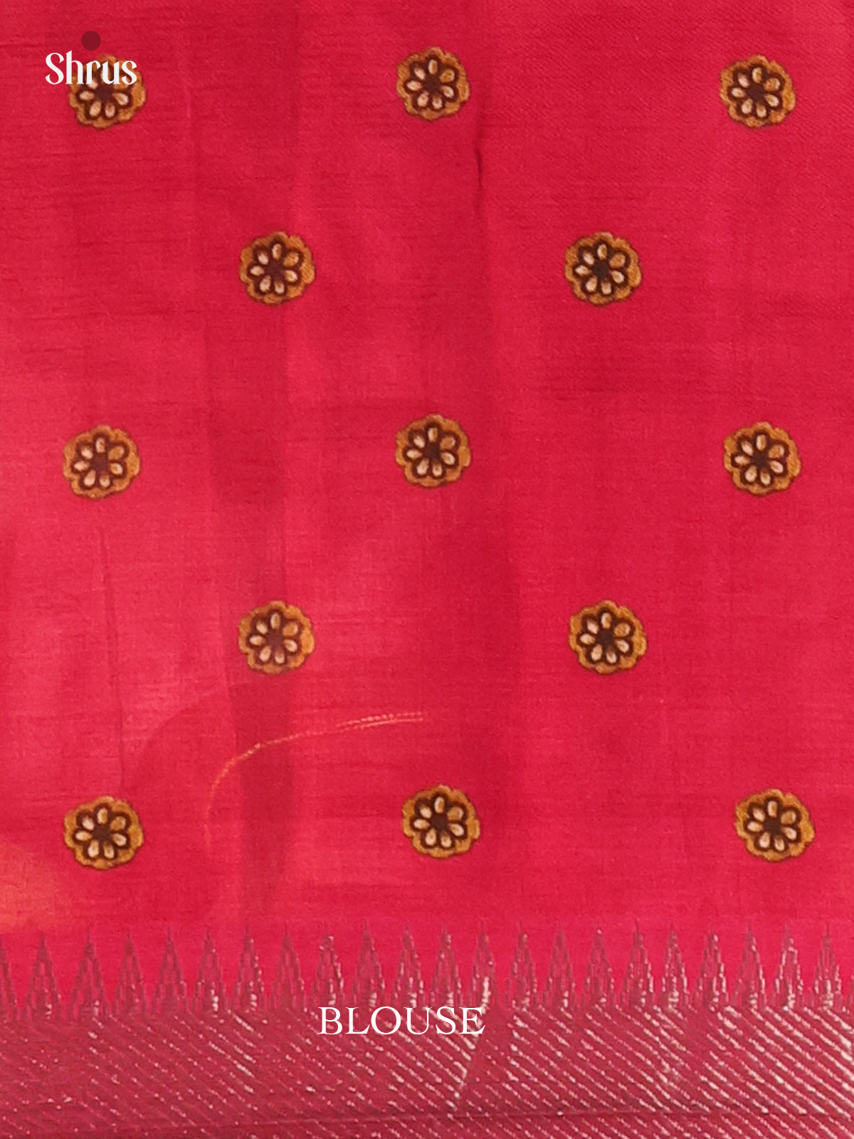 Brown & Maroon - Digital Printed Mangalagiri silkcotton Saree with silver Zari Border - Shop on Shrus.com