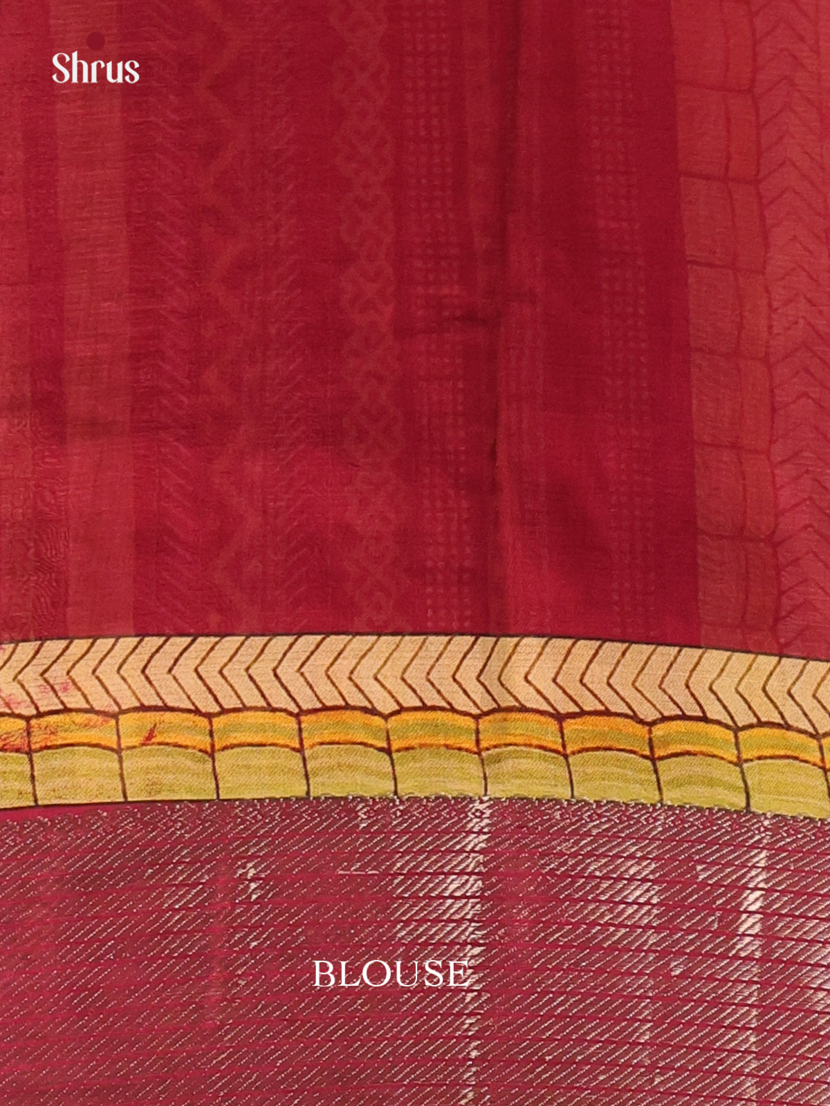 Sandal & Maroon - Digital printed Mangalagiri silkcotton Saree with Silver Zari - Shop on Shrus.com