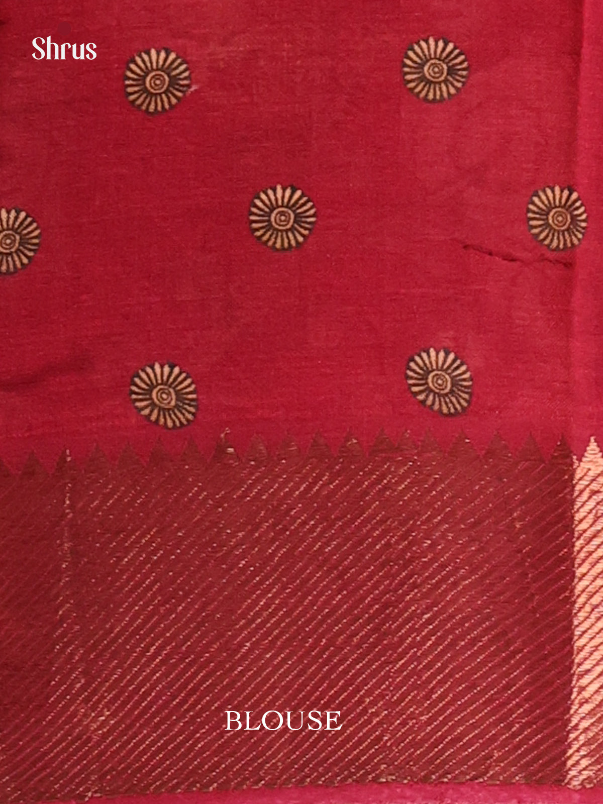 Pink & Maroon- Digital Printed Mangalagiri silkcotton Saree - Shop on Shrus.com