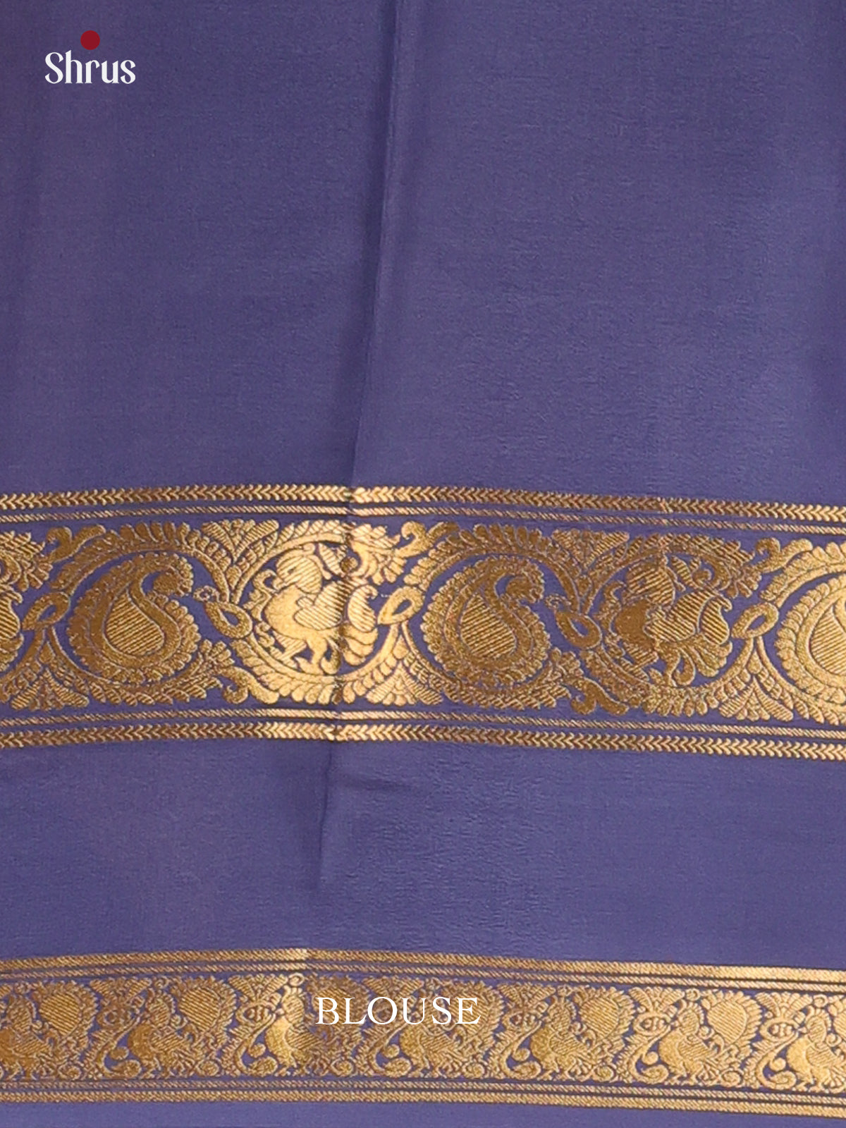 Cream & Blue - Mysore Silk Saree - Shop on Shrus.com