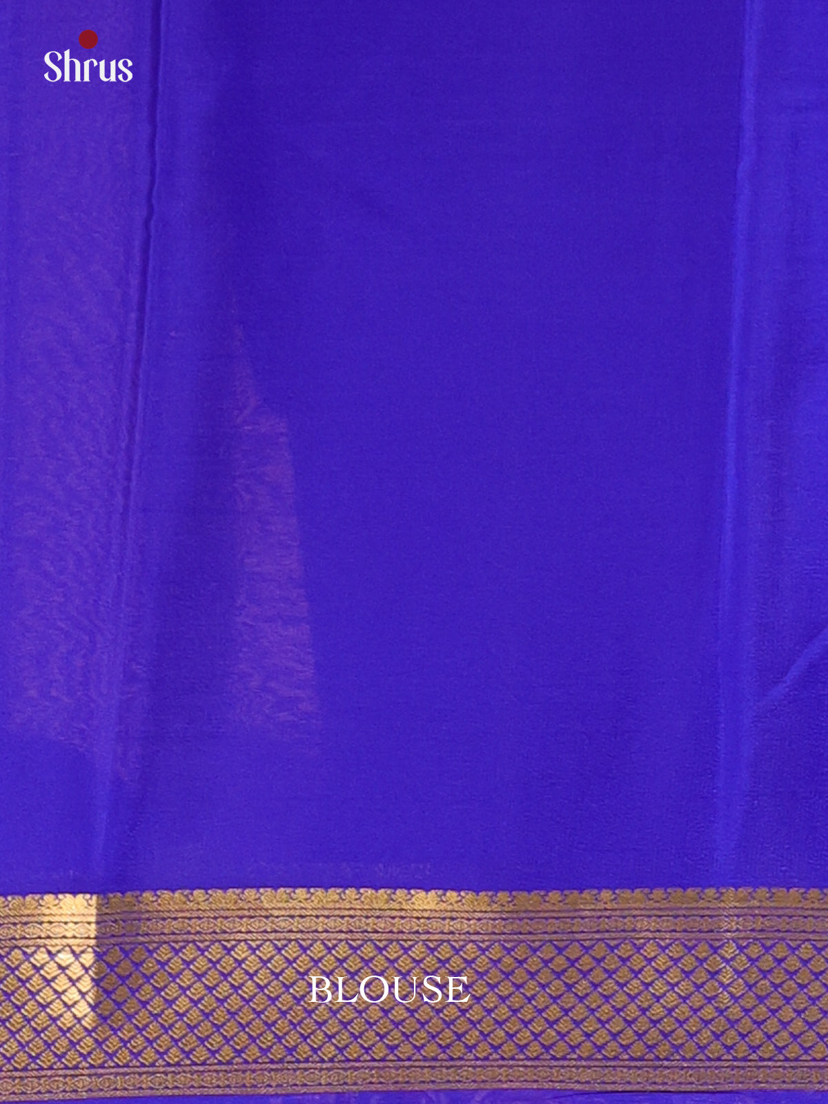 Blue(Single Tone)- Mysore Silk Saree - Shop on Shrus.com