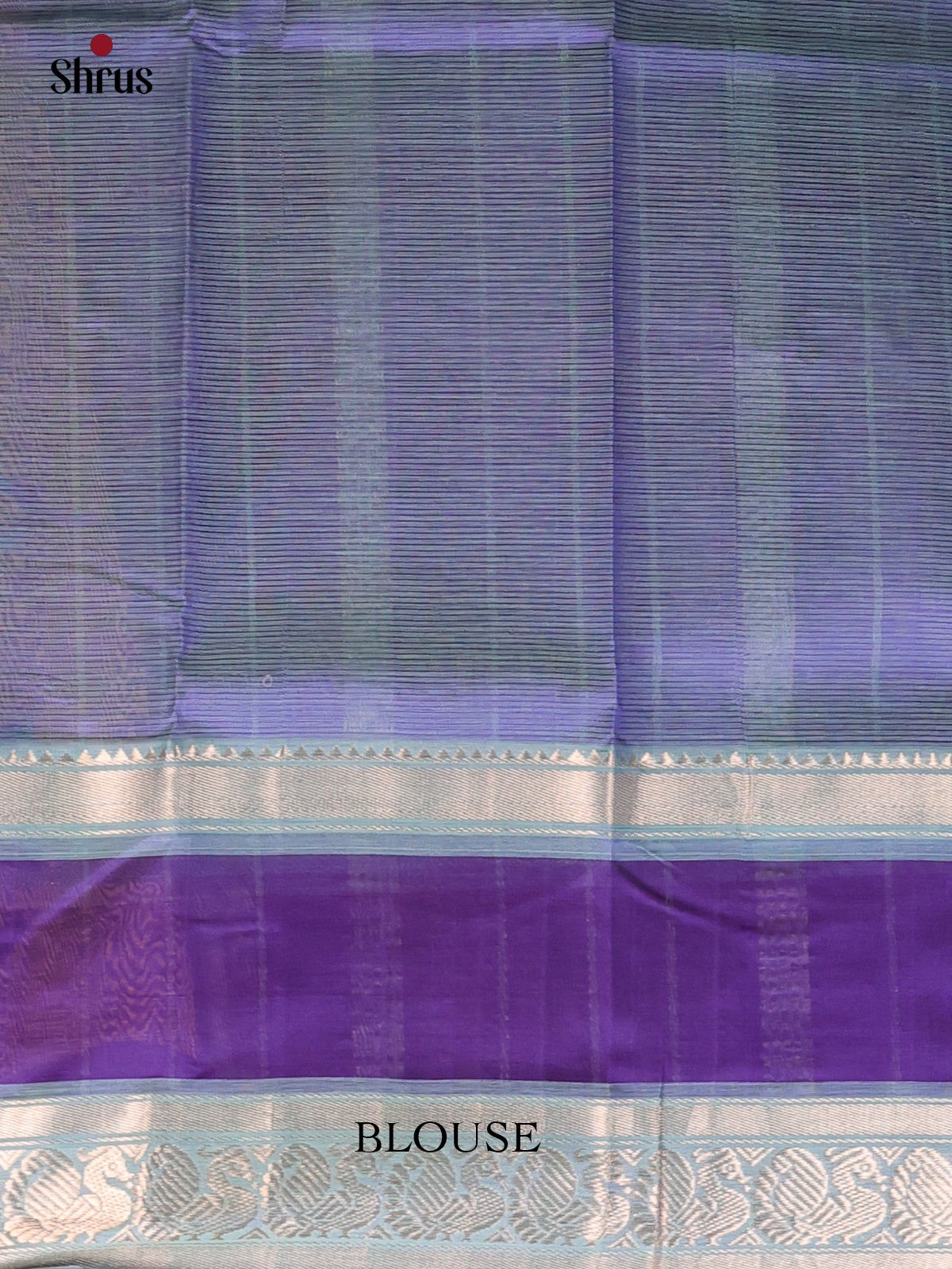 Aqua Blue & Violet - Mangalagiri silkcotton Saree - Shop on Shrus.com