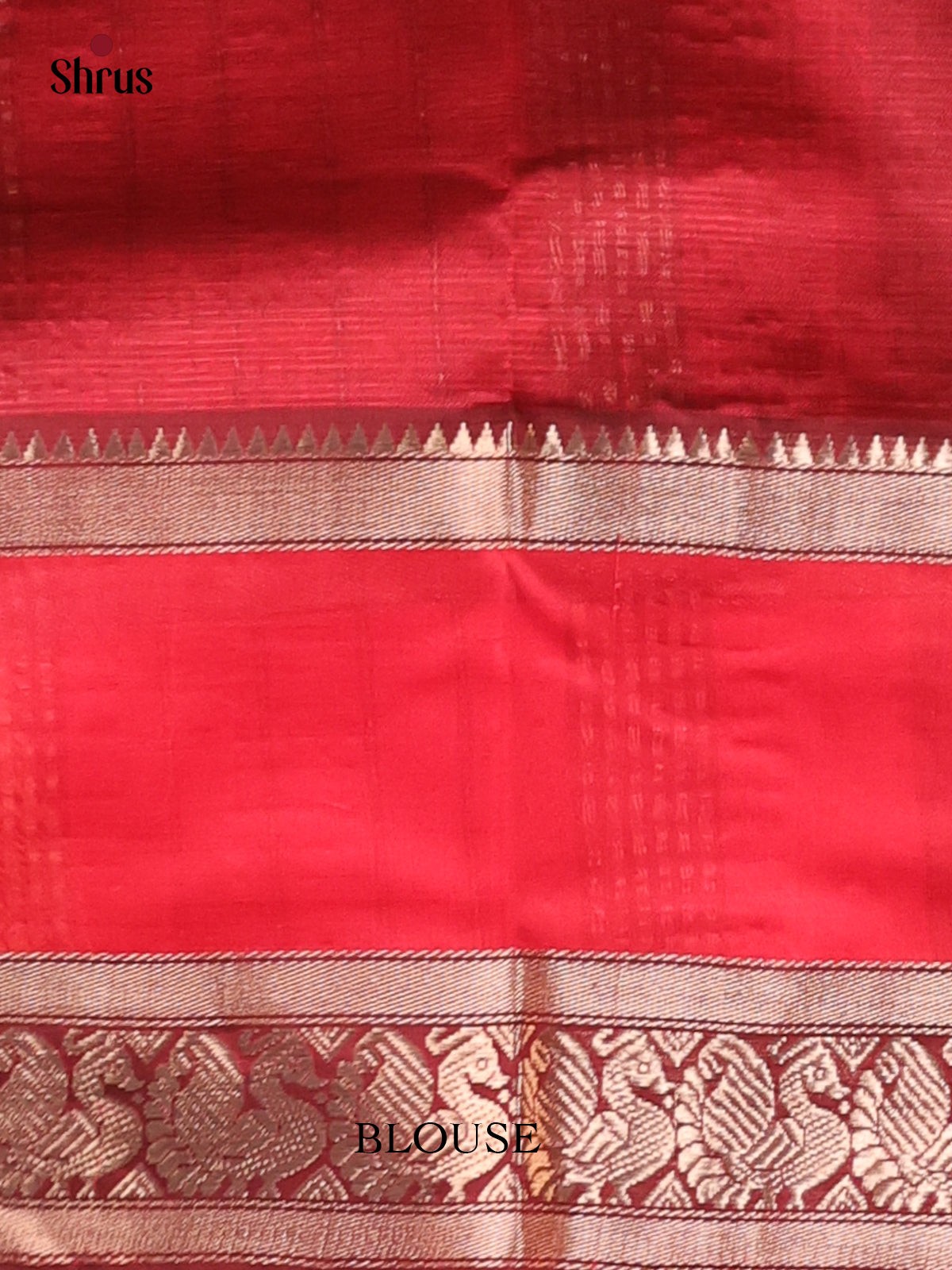 Black & Maroon - Mangalagiri silkcotton Saree with Silver Zari Border - Shop on Shrus.com