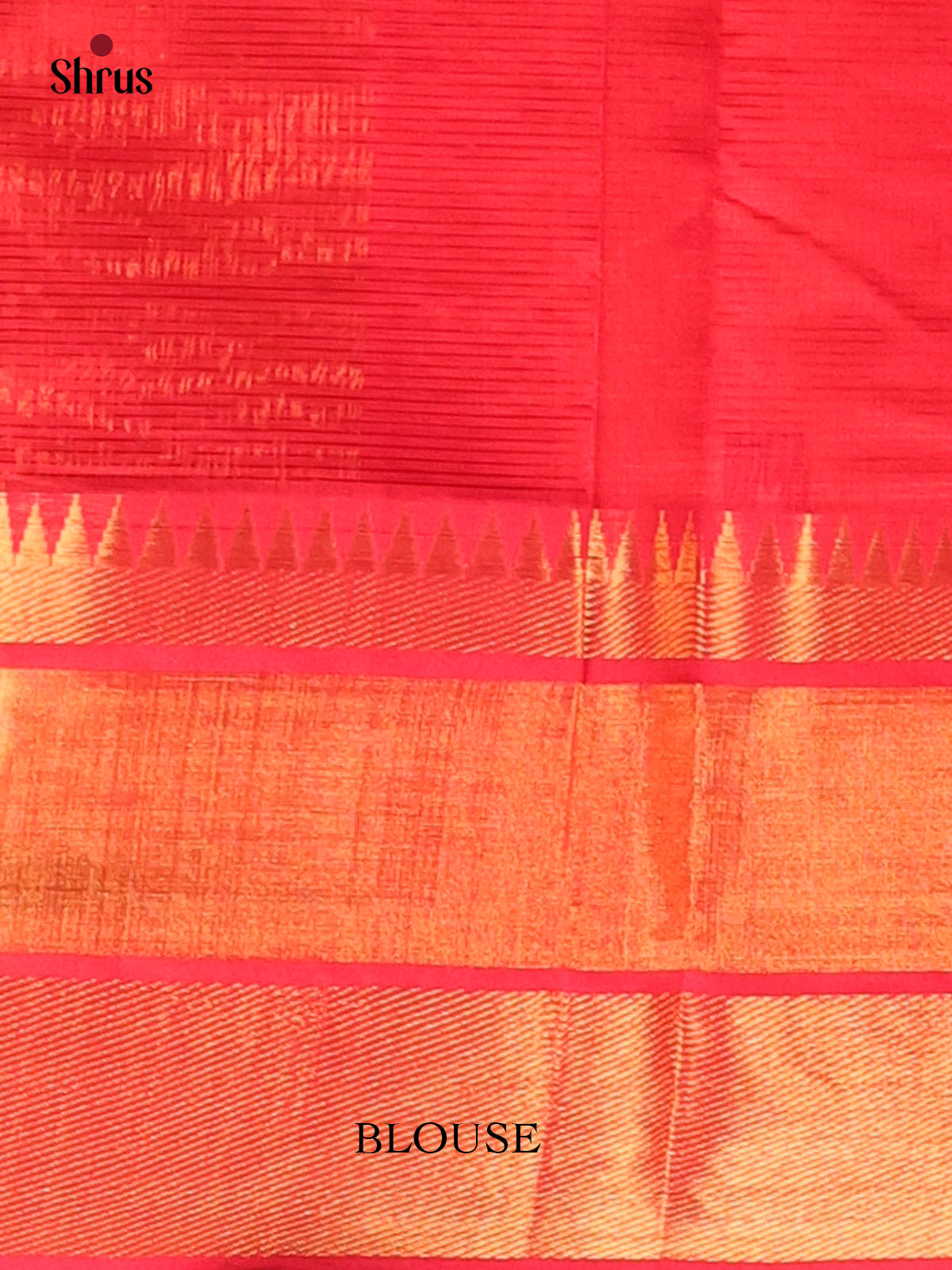 Red(Single Tone) - Mangalagiri silkcotton Saree - Shop on Shrus.com