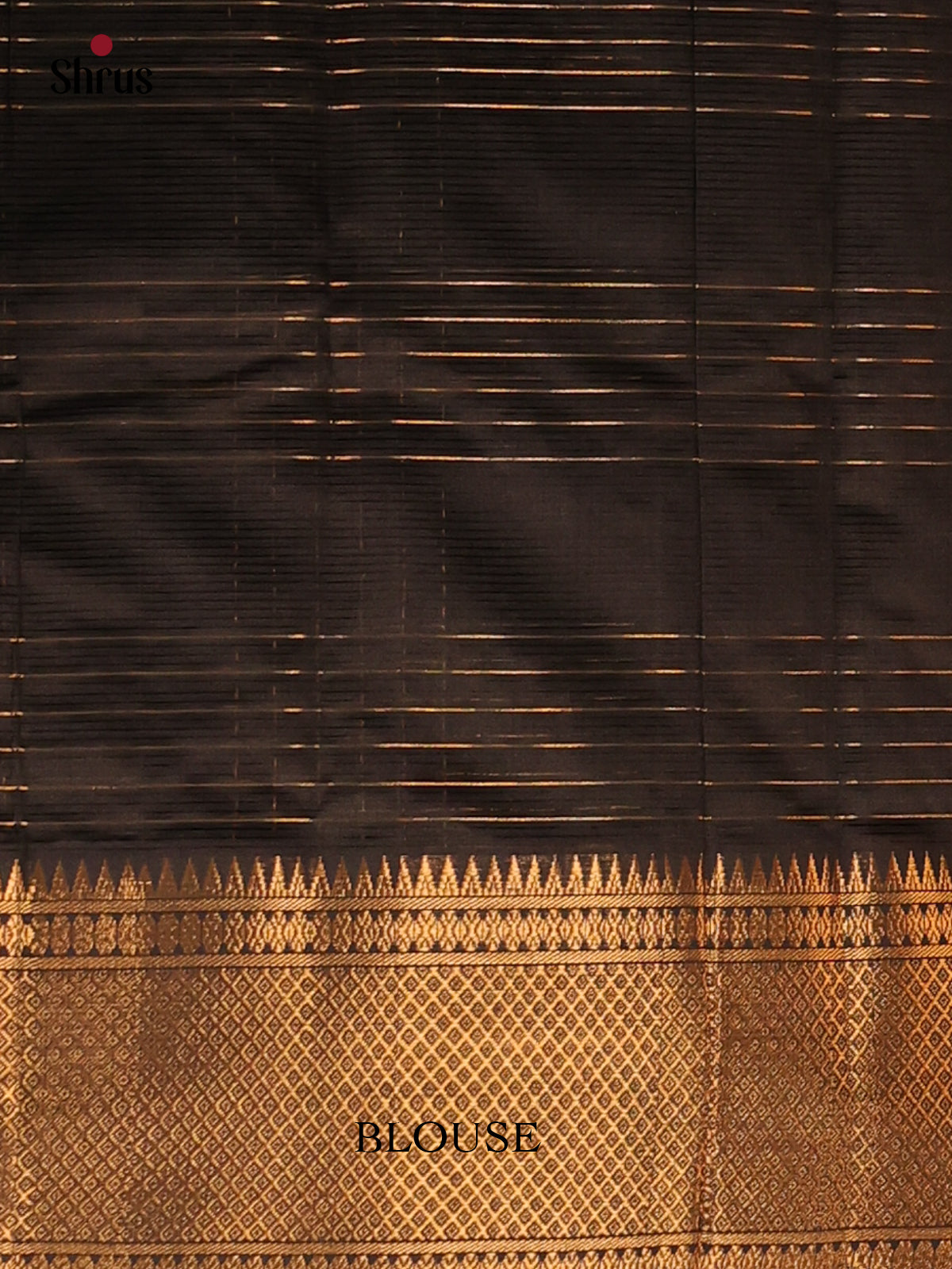 Mystique Black Mangalagiri silk cotton Saree with Golden Zari Woven Checks -1