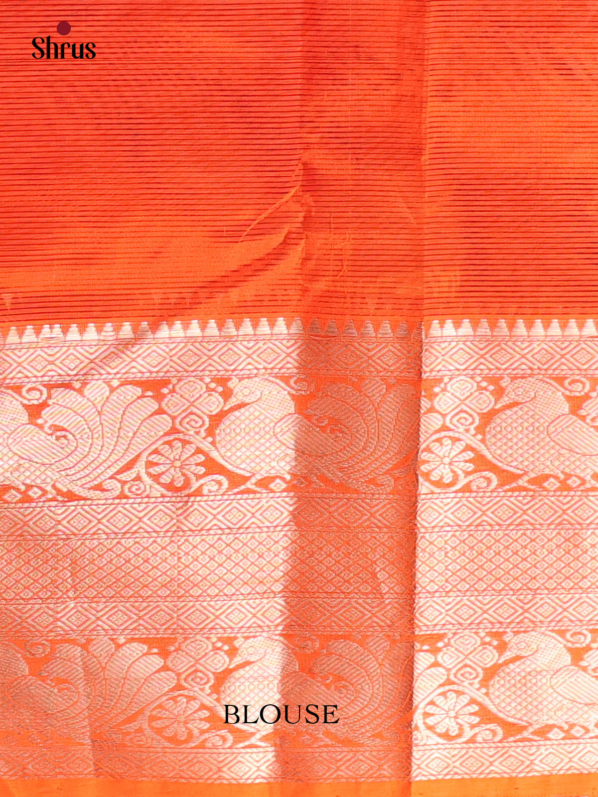 Orange(Single Tone) - Mangalagiri silkcotton Saree - Shop on Shrus.com