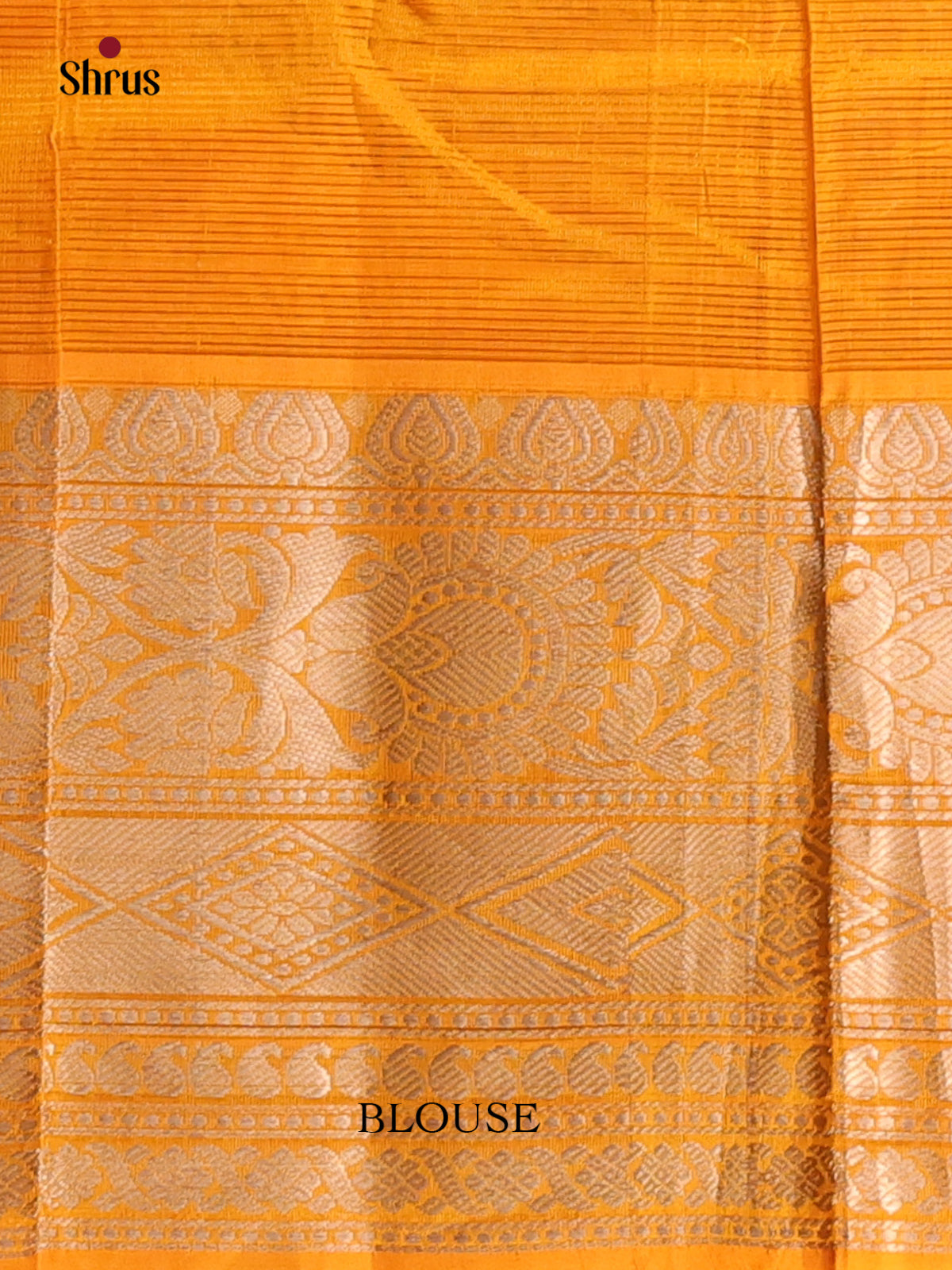 Vibrant Orange Mangalagiri Silk Cotton Saree with Silver Buttas & Brocade Pallu -1