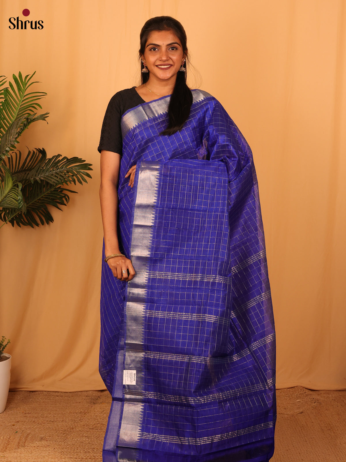 MS Blue(Single Tone)- Mangalagiri silkcotton Saree - Shop on Shrus.com