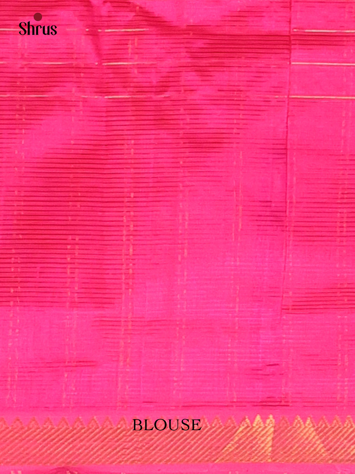 Pink(single Tone) - Mangalagiri silkcotton Saree with Gold Zari Border - Shop on Shrus.com