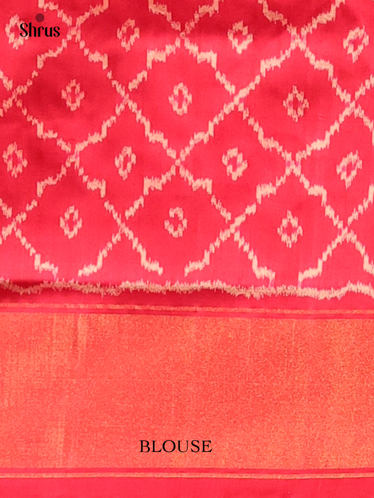 Cream & Red - Ikkat Silk Saree - Shop on Shrus.com