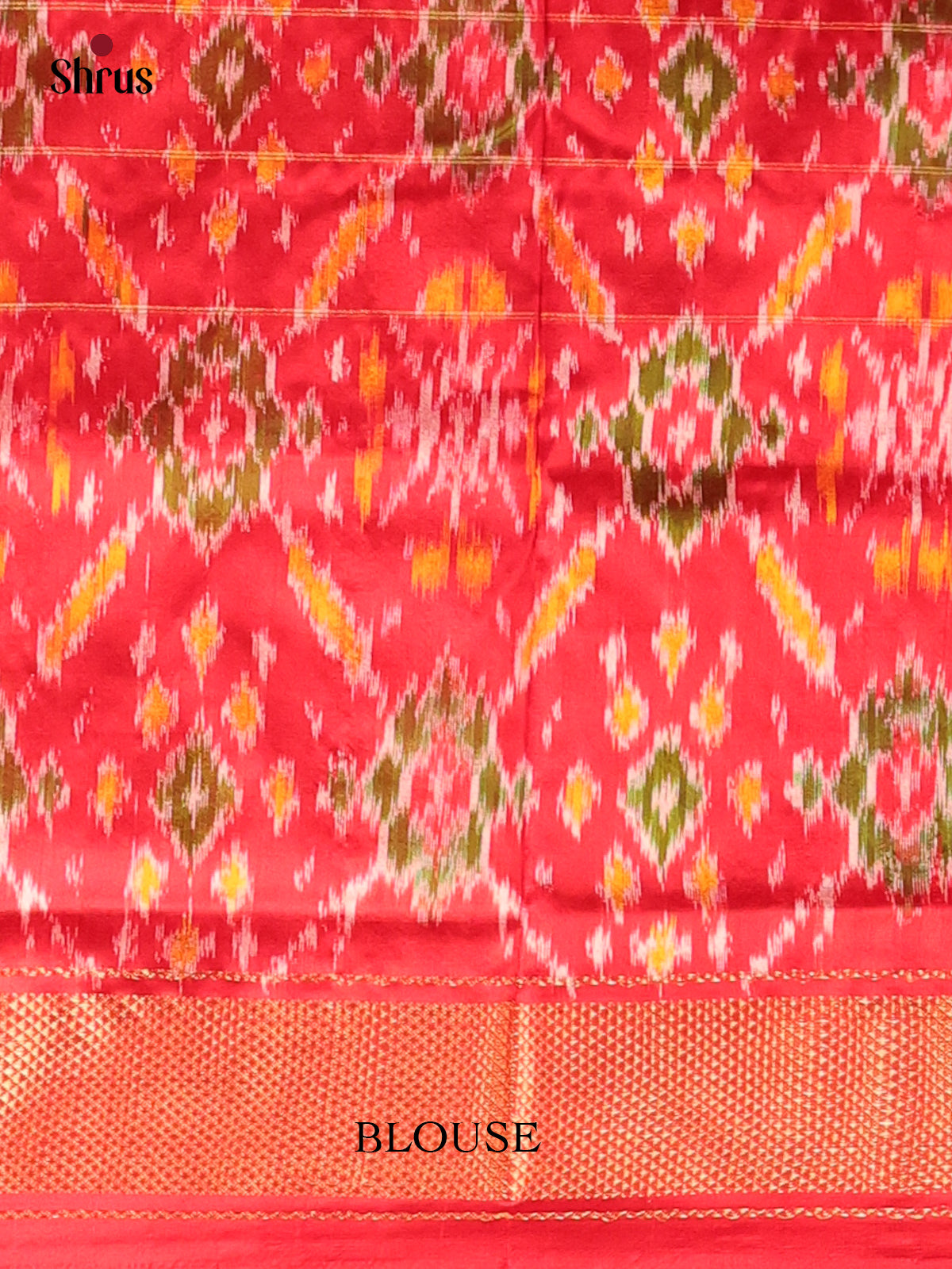 Green & Red- Ikkat Silk Saree - Shop on Shrus.com