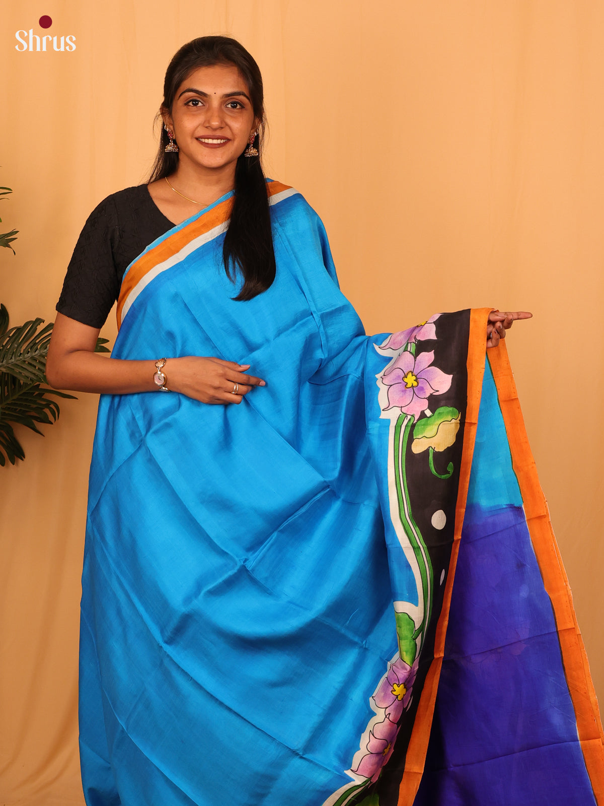 Blue & Black - Murshidabad Silk-1