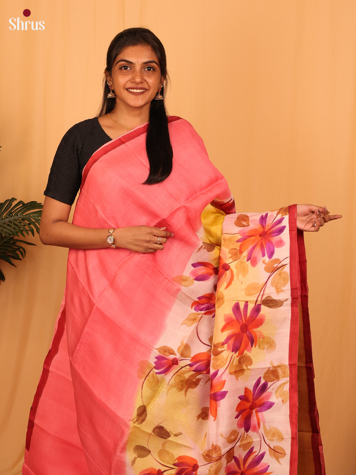 Pink & Brick - Murshidabad Silk Saree - Shop on Shrus.com