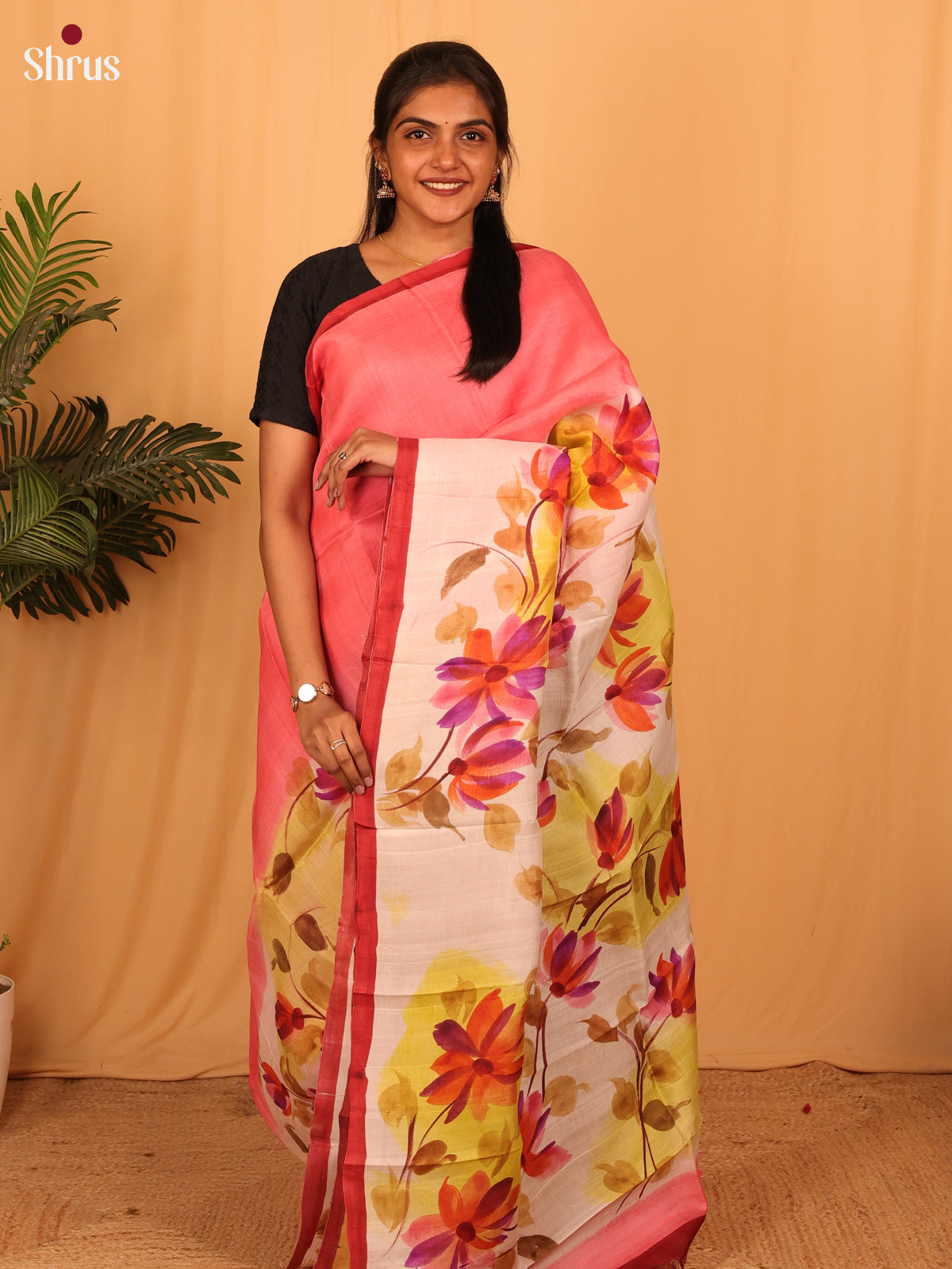 Pink & Brick - Murshidabad Silk Saree - Shop on Shrus.com