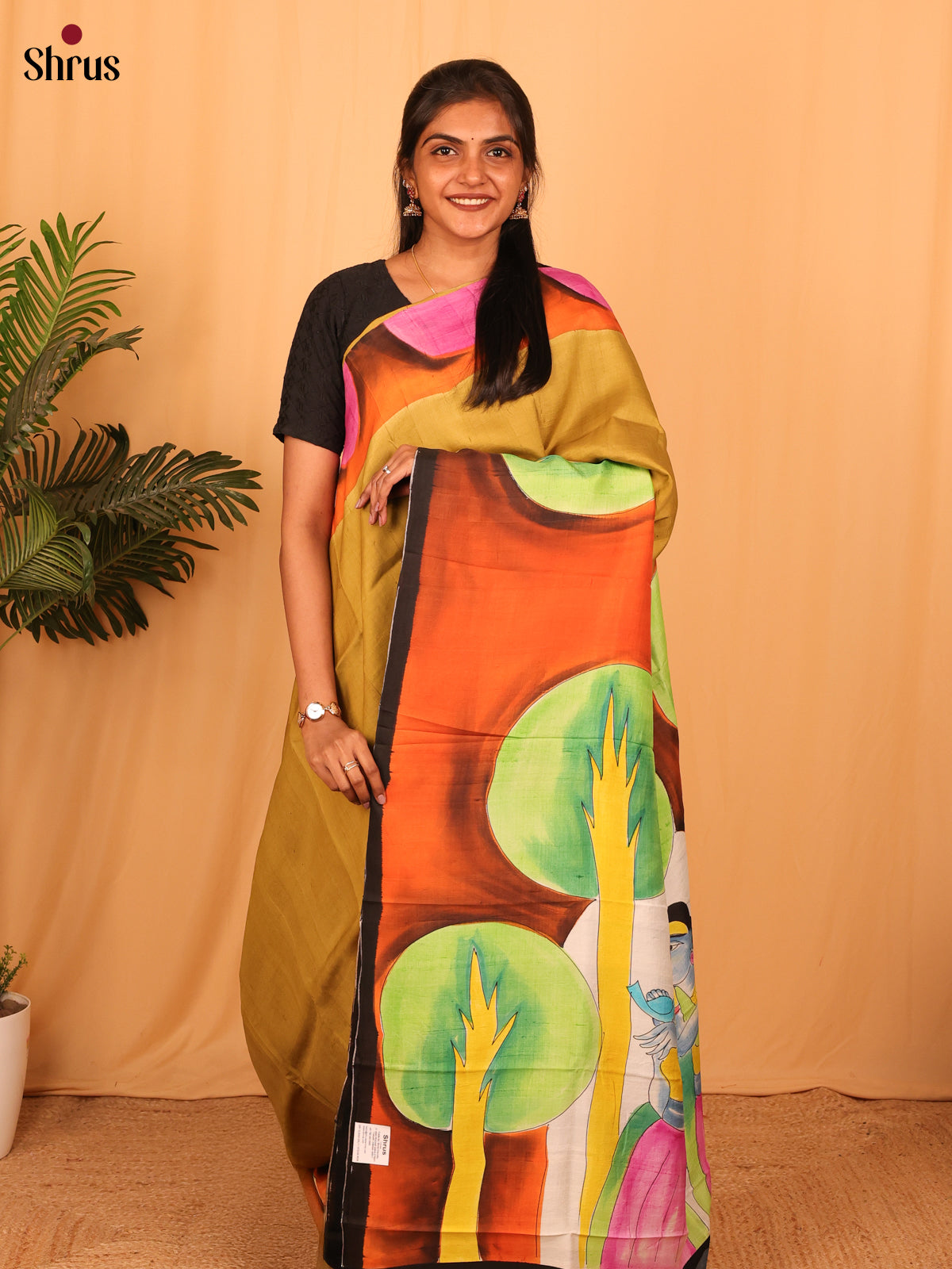 Lite Brown & Grey - Murshidabad Silk Saree