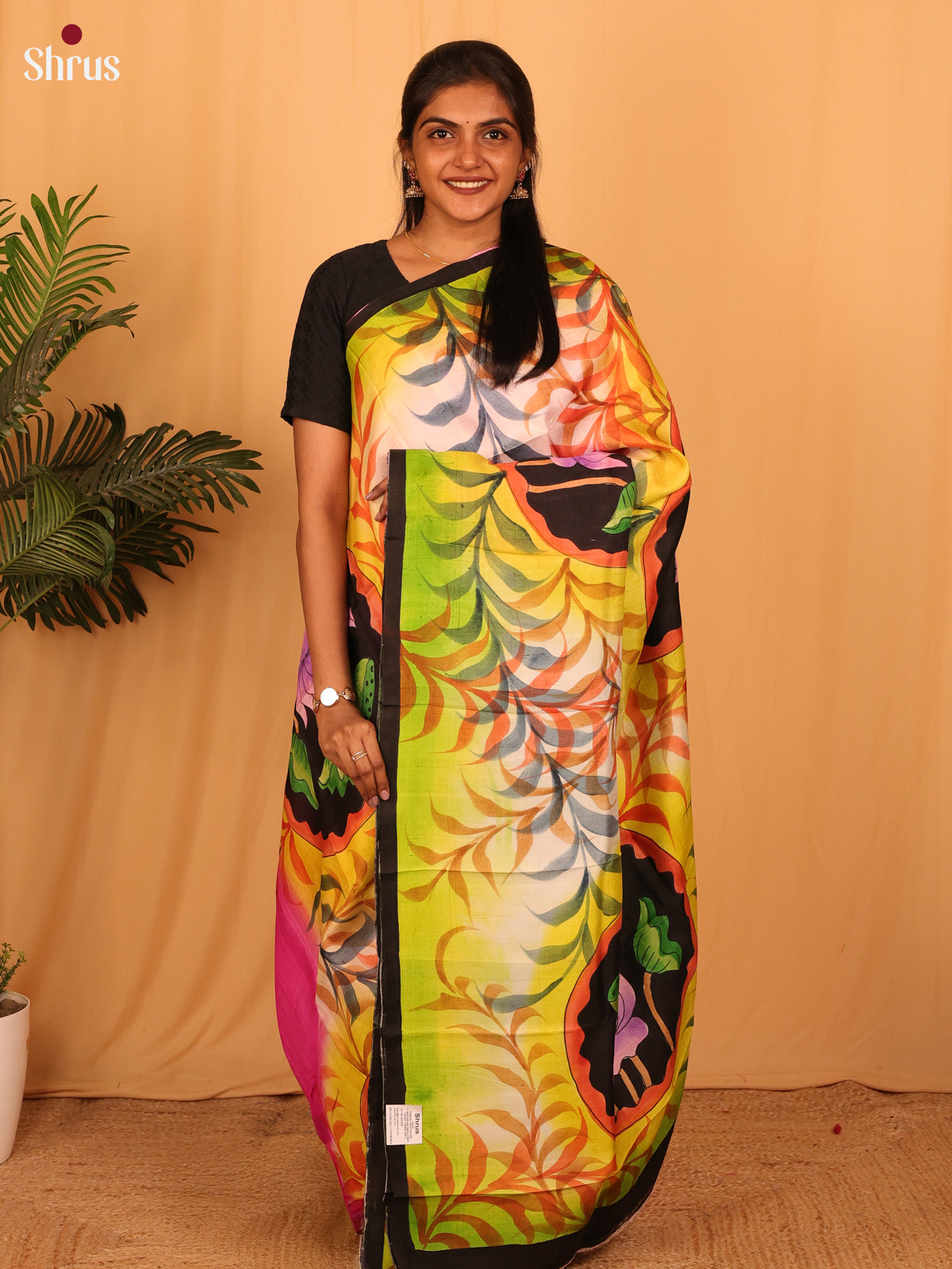 Pink & Green- Murshidabad Silk Saree