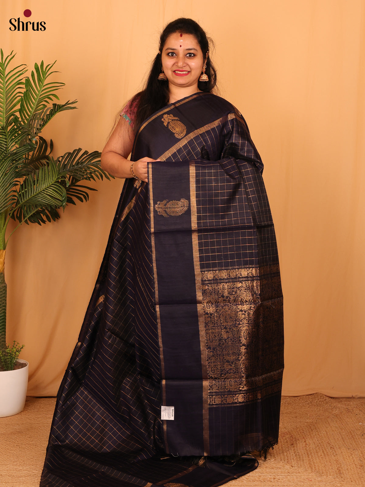 Blue(single Tone)- Raw Silk Saree - Shop on Shrus.com