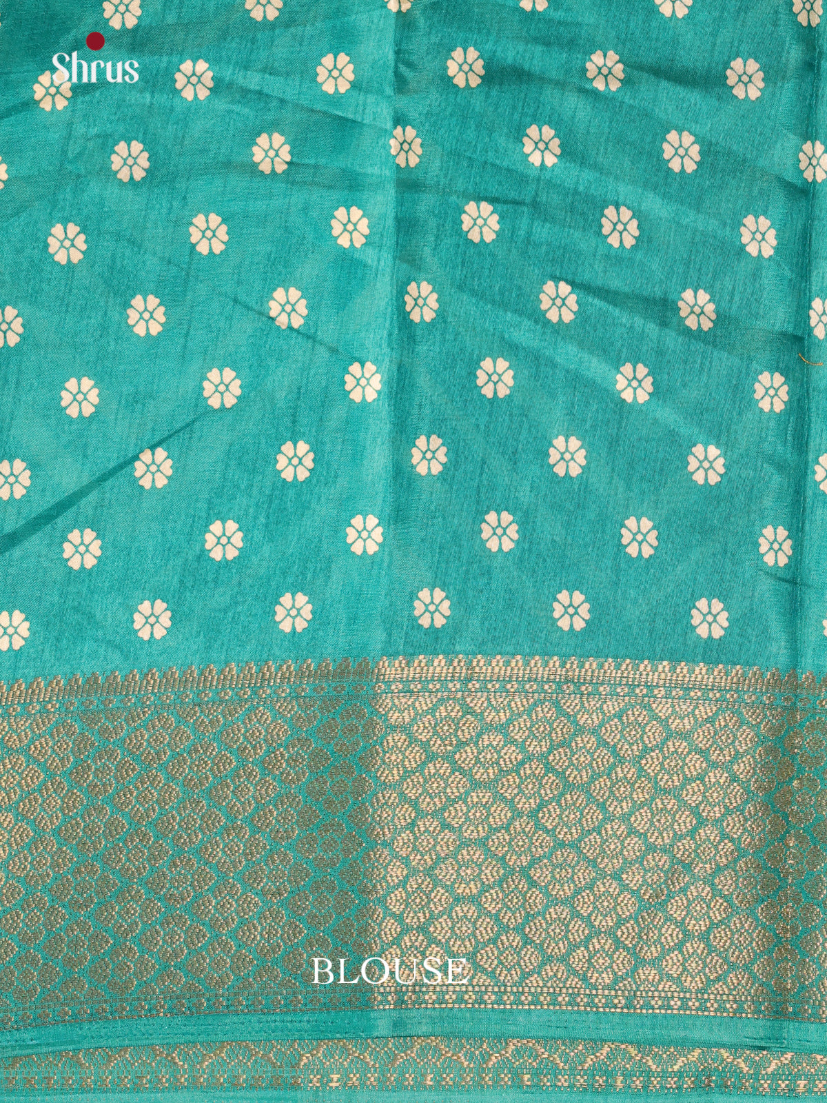 Teal Green - Semi Crepe Saree - Shop on Shrus.com