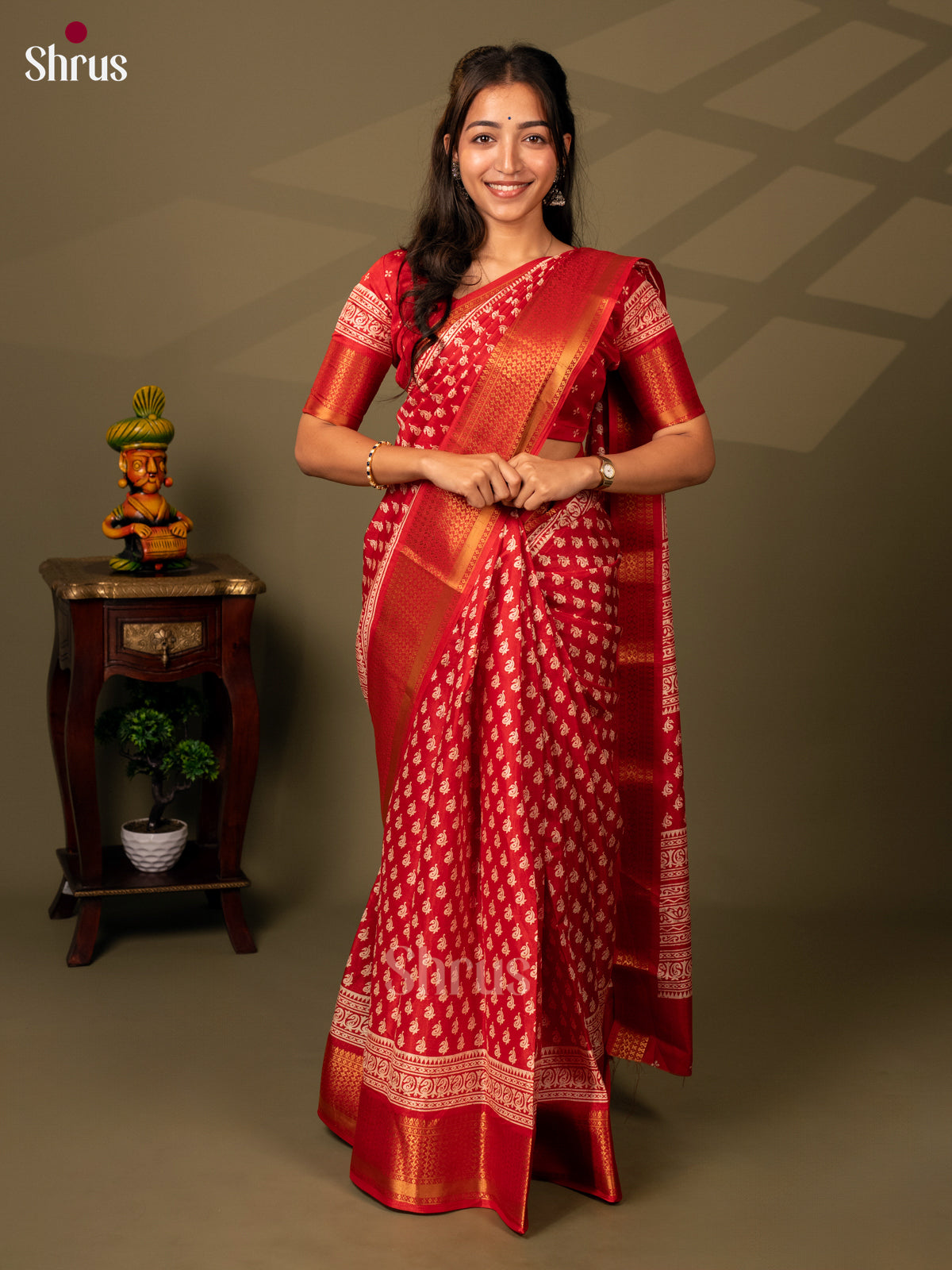 Pink - Semi Crepe Saree - Shop on Shrus.com
